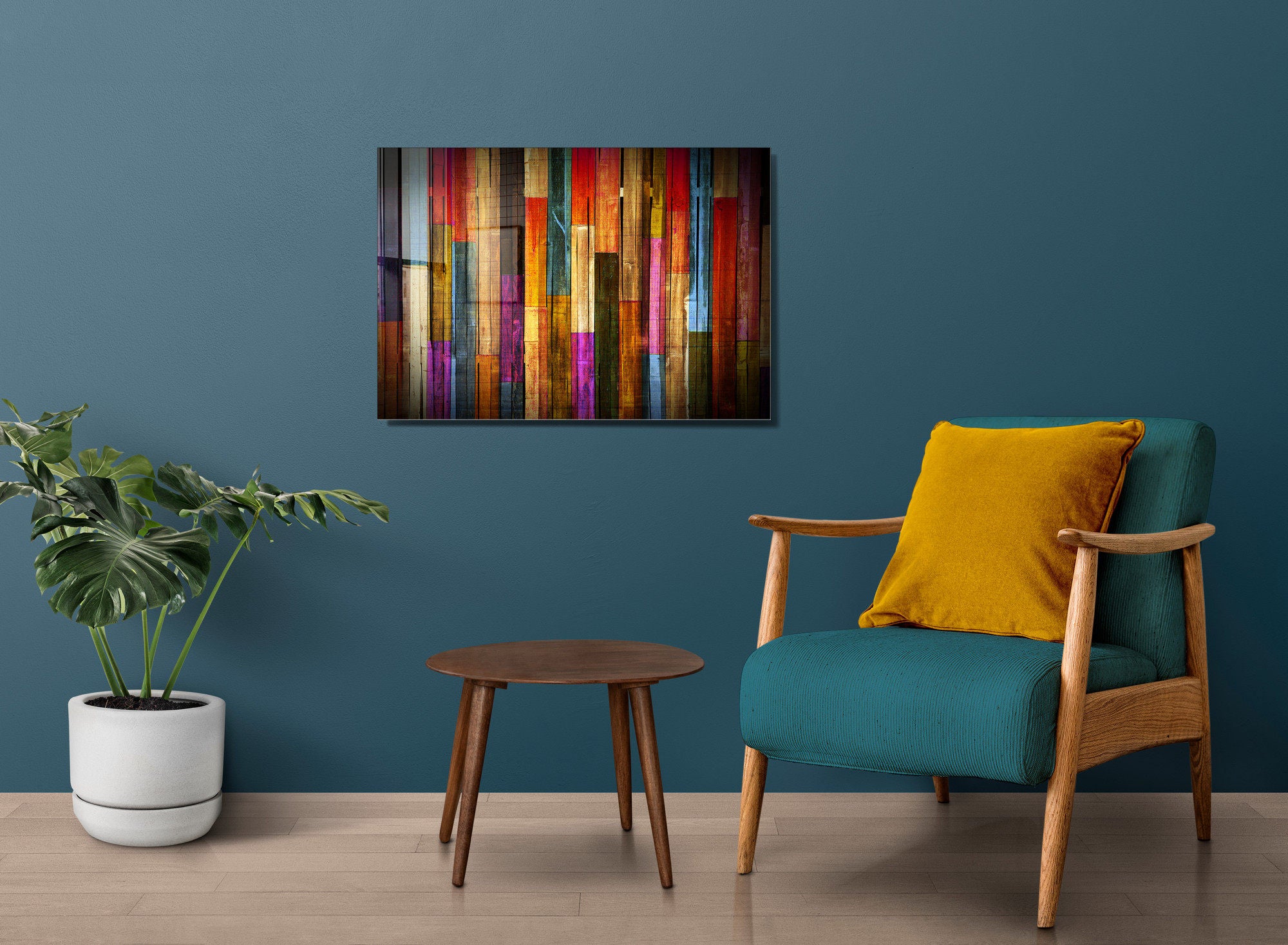 Pintura elegante em vidro temperado, 50 x 70 cm, 100% vidro temperado (4 mm) | Arte de parede deslumbrante para decoração de casa | Perfeita para sala de estar e escritório