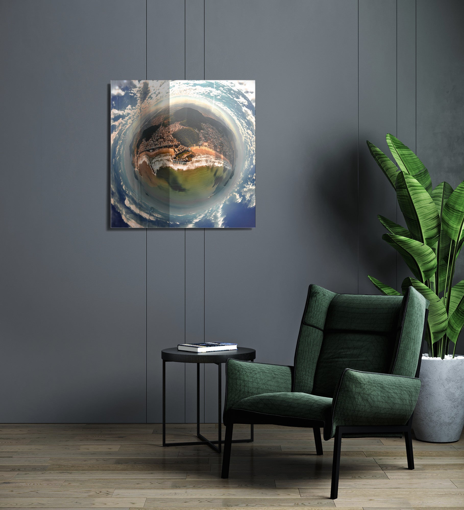 Pintura Decorativa em Vidro Temperado Multicolor 40x40cm - Arte Moderna para Decoração de Interiores