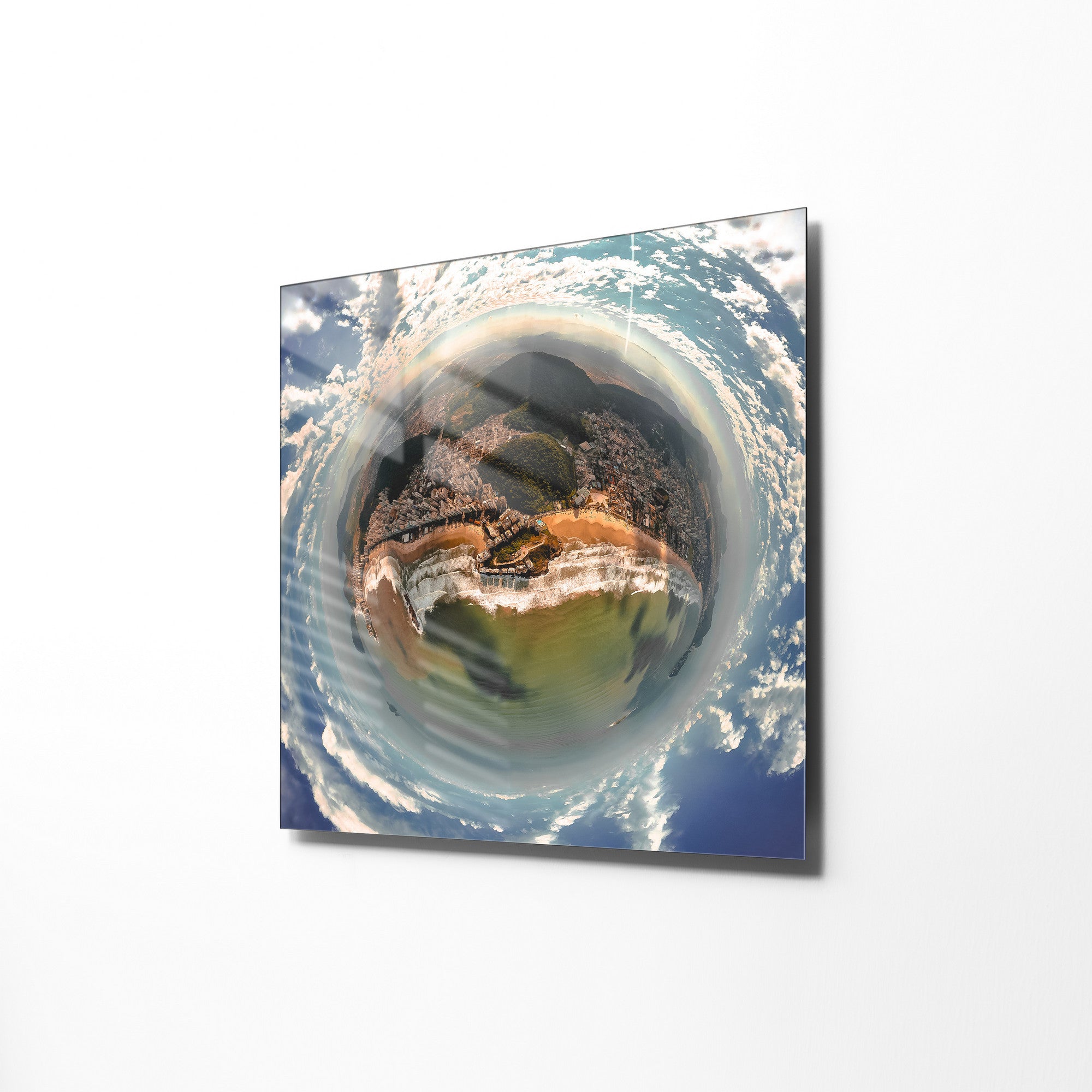 Pintura Decorativa em Vidro Temperado Multicolor 40x40cm - Arte Moderna para Decoração de Interiores