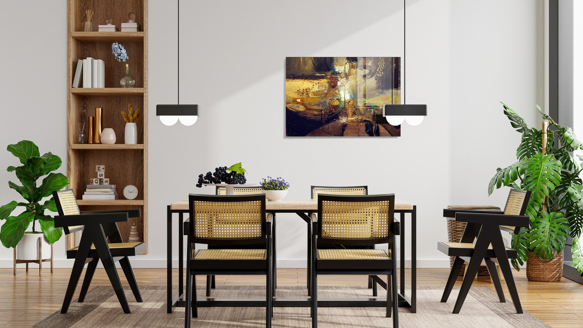 Quadro Decorativo em Vidro Temperado Multicolor 30x45cm - Arte Moderna para Decoração de Interiores