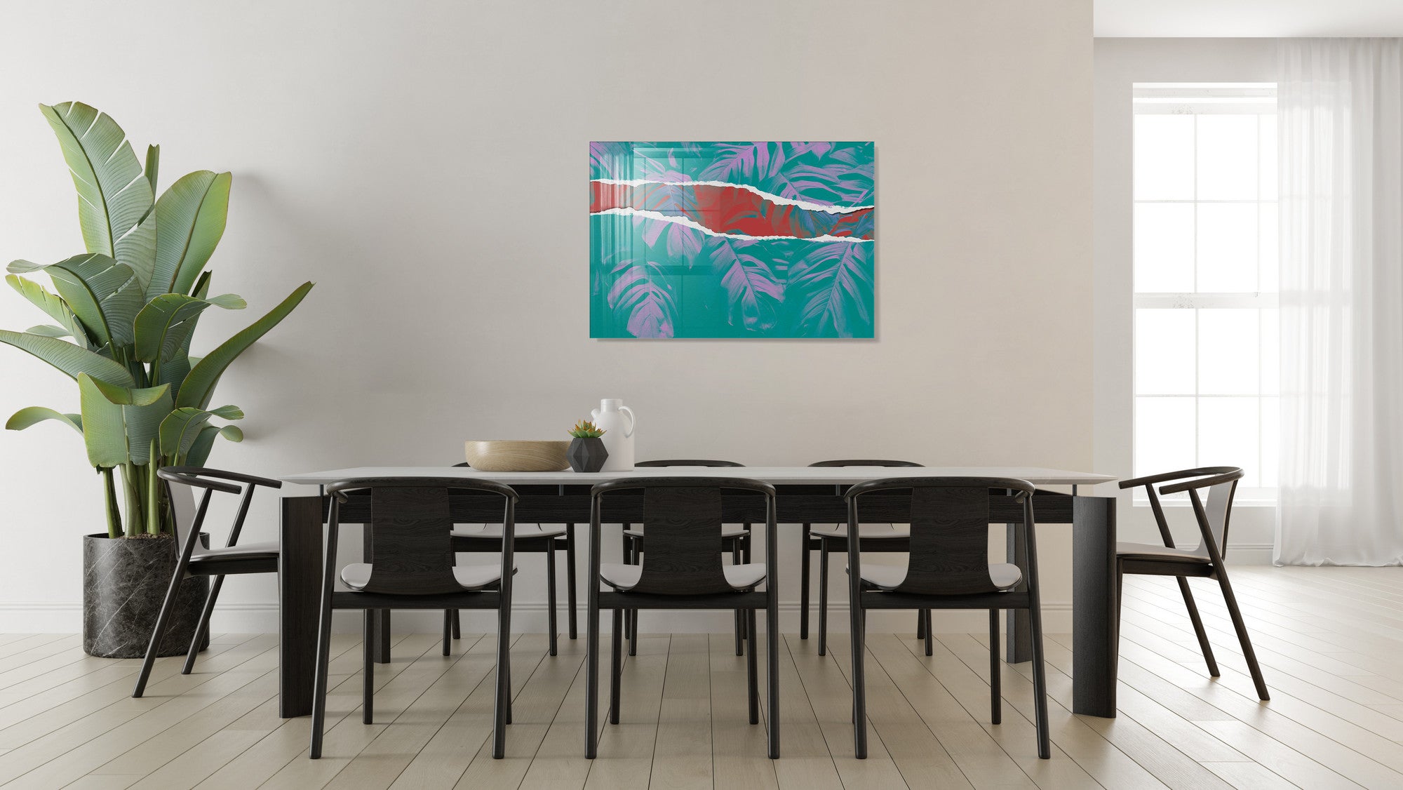 Quadro Decorativo em Vidro Temperado Multicolor 30x45cm - Arte Moderna para Decoração de Interiores