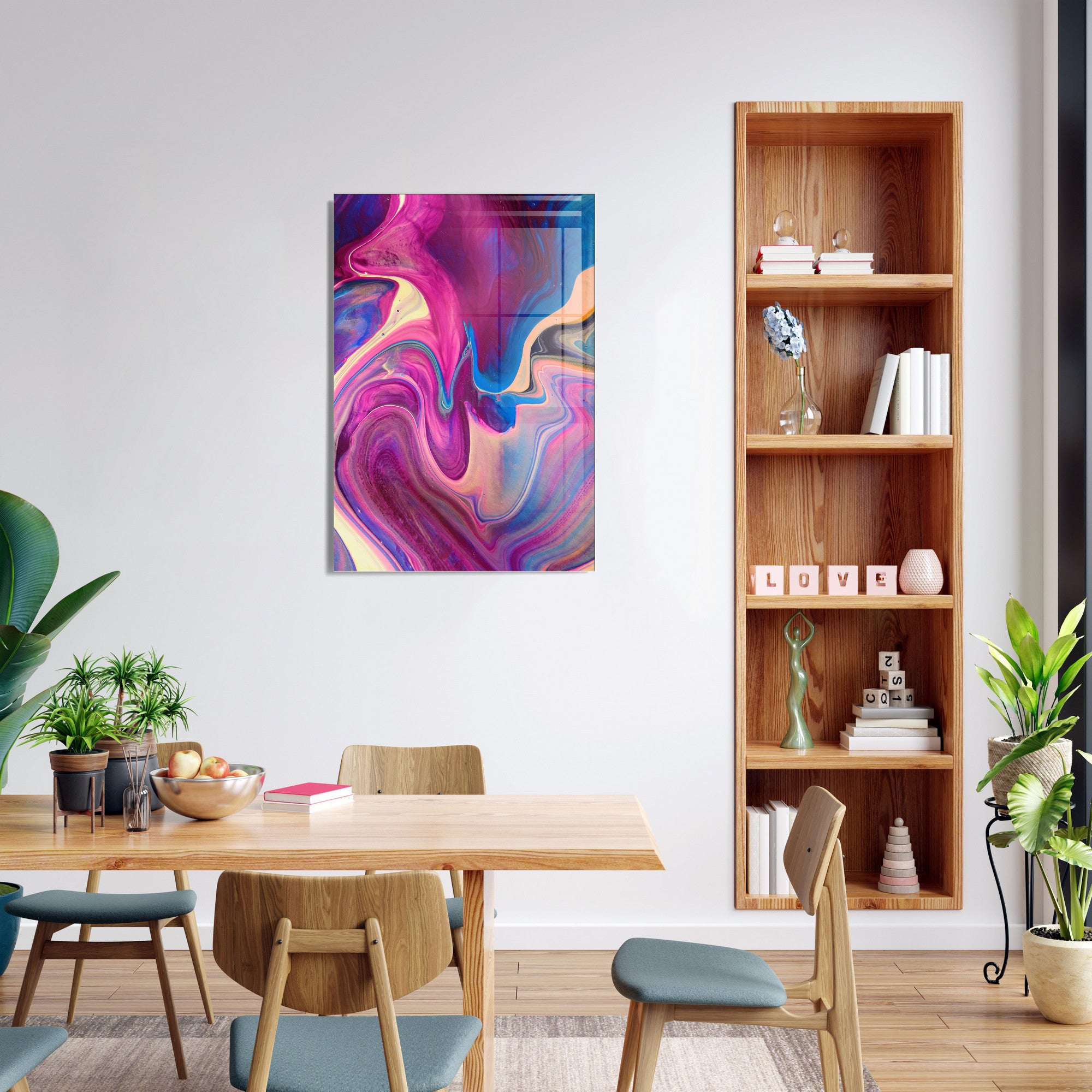 Quadro Decorativo em Vidro Temperado Multicolor 70x100cm - Arte Moderna para Transformar o Seu Espaço