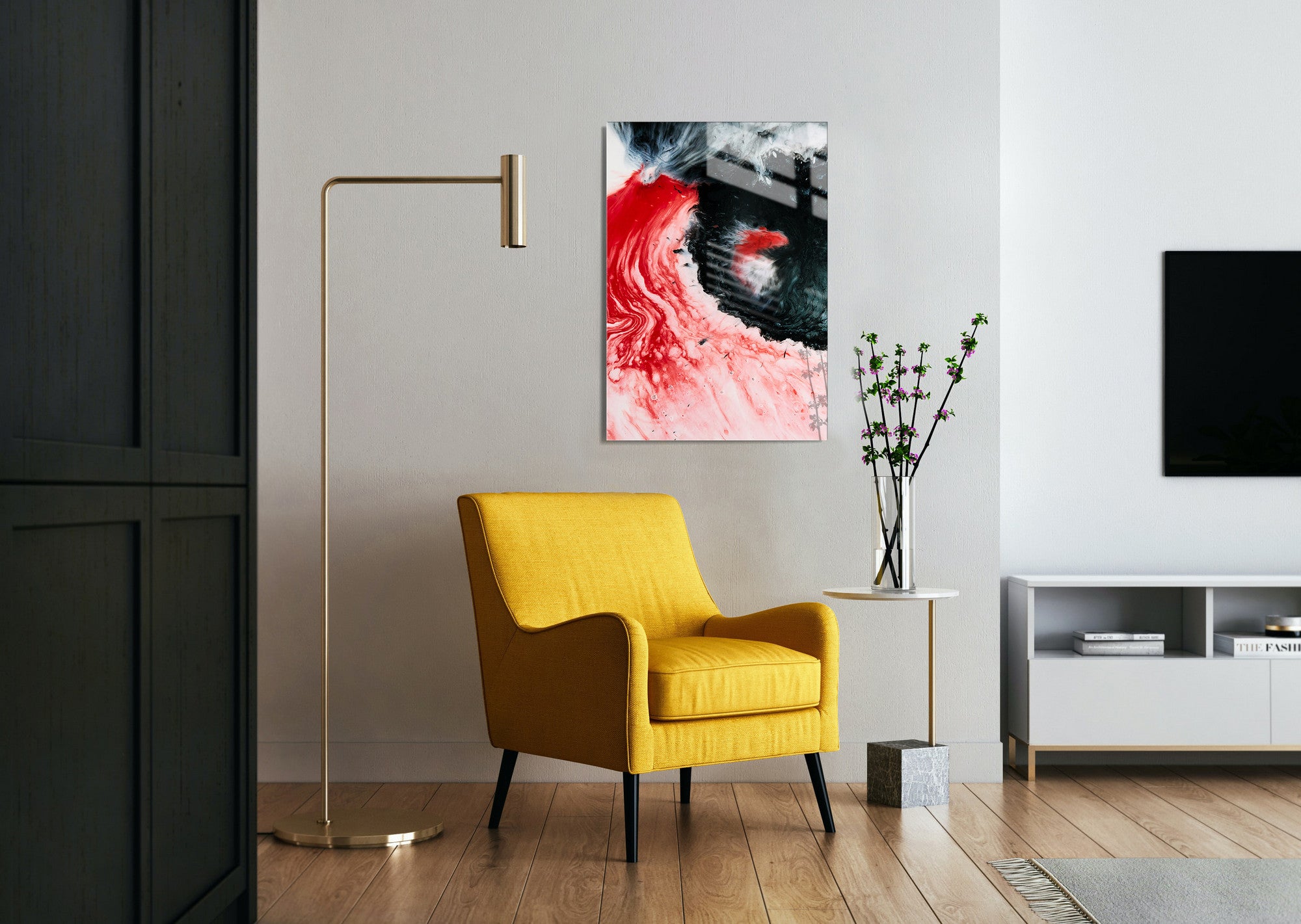 Quadro Decorativo em Vidro Temperado Multicolor 30x45cm - Arte Moderna para Decoração de Interiores