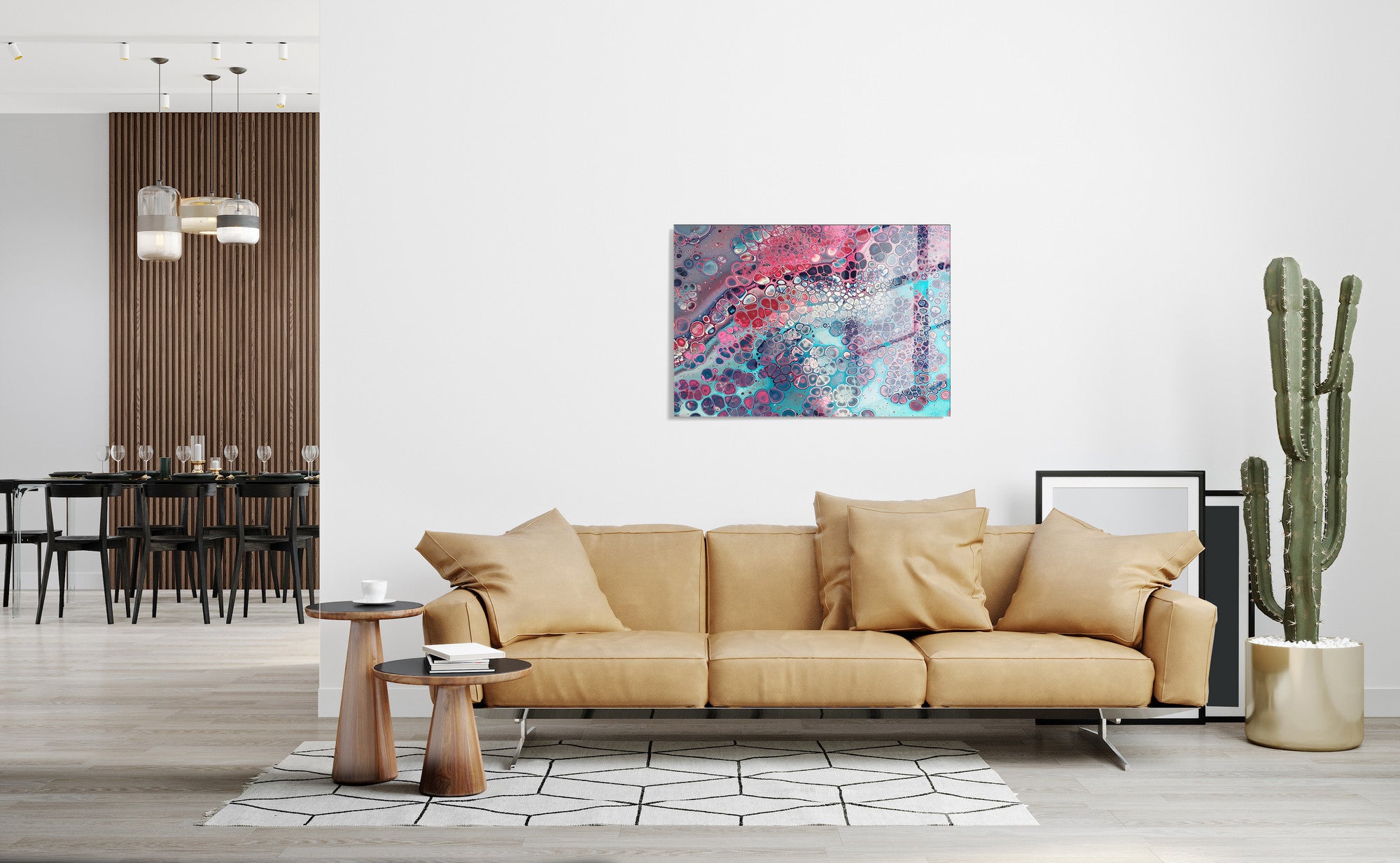 Quadro Decorativo em Vidro Temperado Multicolor 30x45cm - Arte Moderna para Decoração de Interiores