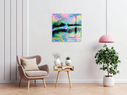 Quadro Decorativo em Vidro Temperado Multicolor 60x60cm - Arte Moderna para Transformar o Seu Espaço