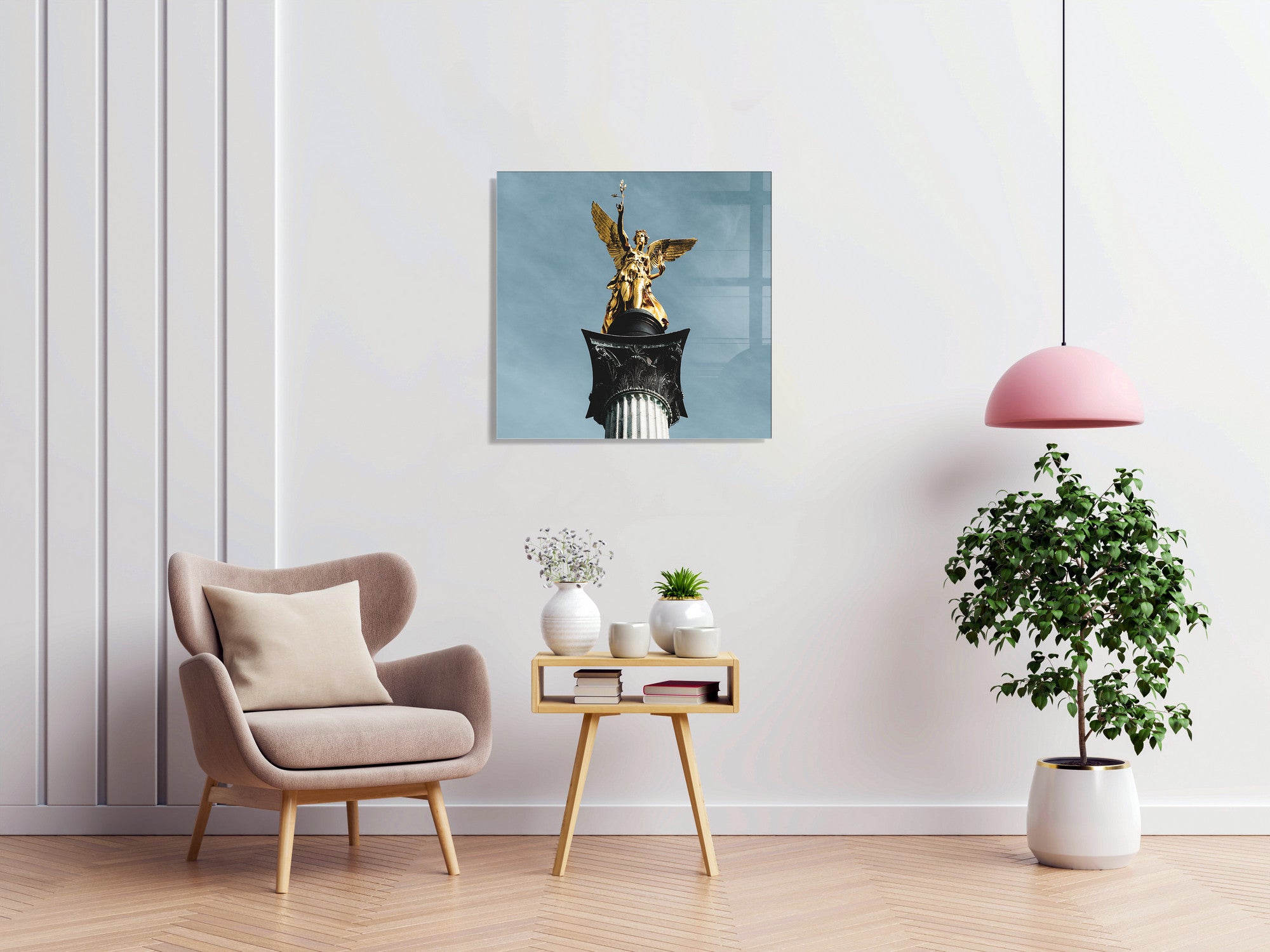 Pintura Decorativa em Vidro Temperado Multicolor 40x40cm - Arte Moderna para Decoração de Interiores