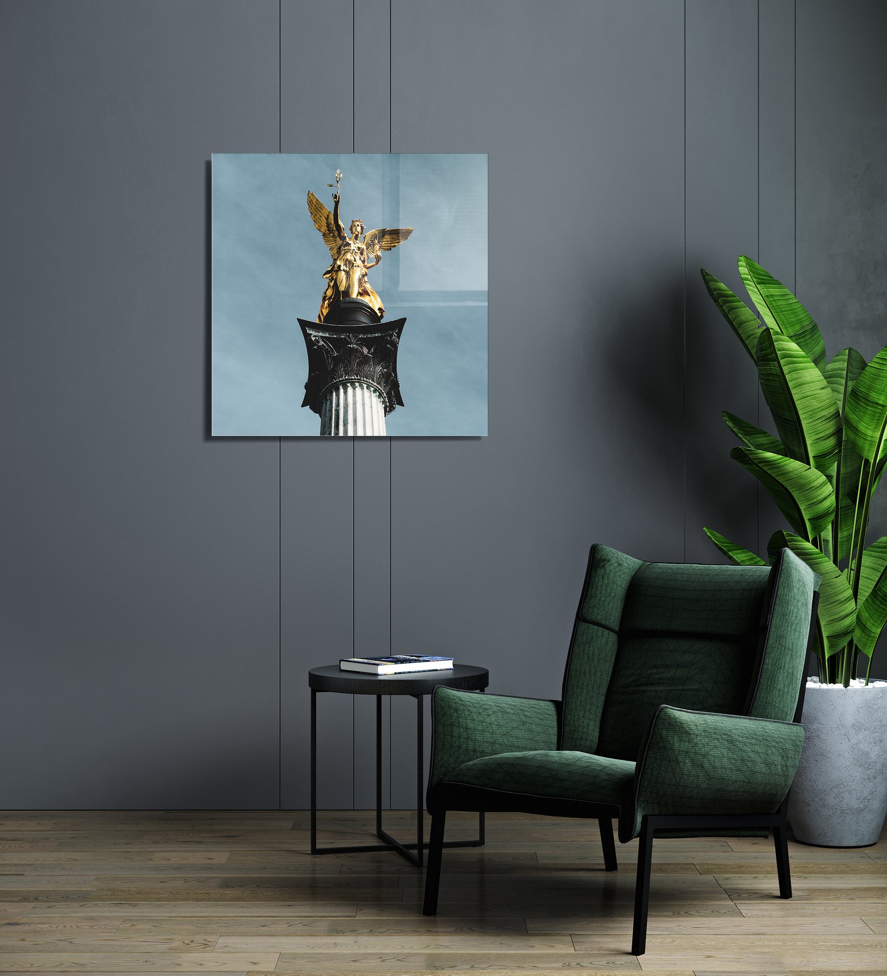 Pintura Decorativa em Vidro Temperado Multicolor 40x40cm - Arte Moderna para Decoração de Interiores