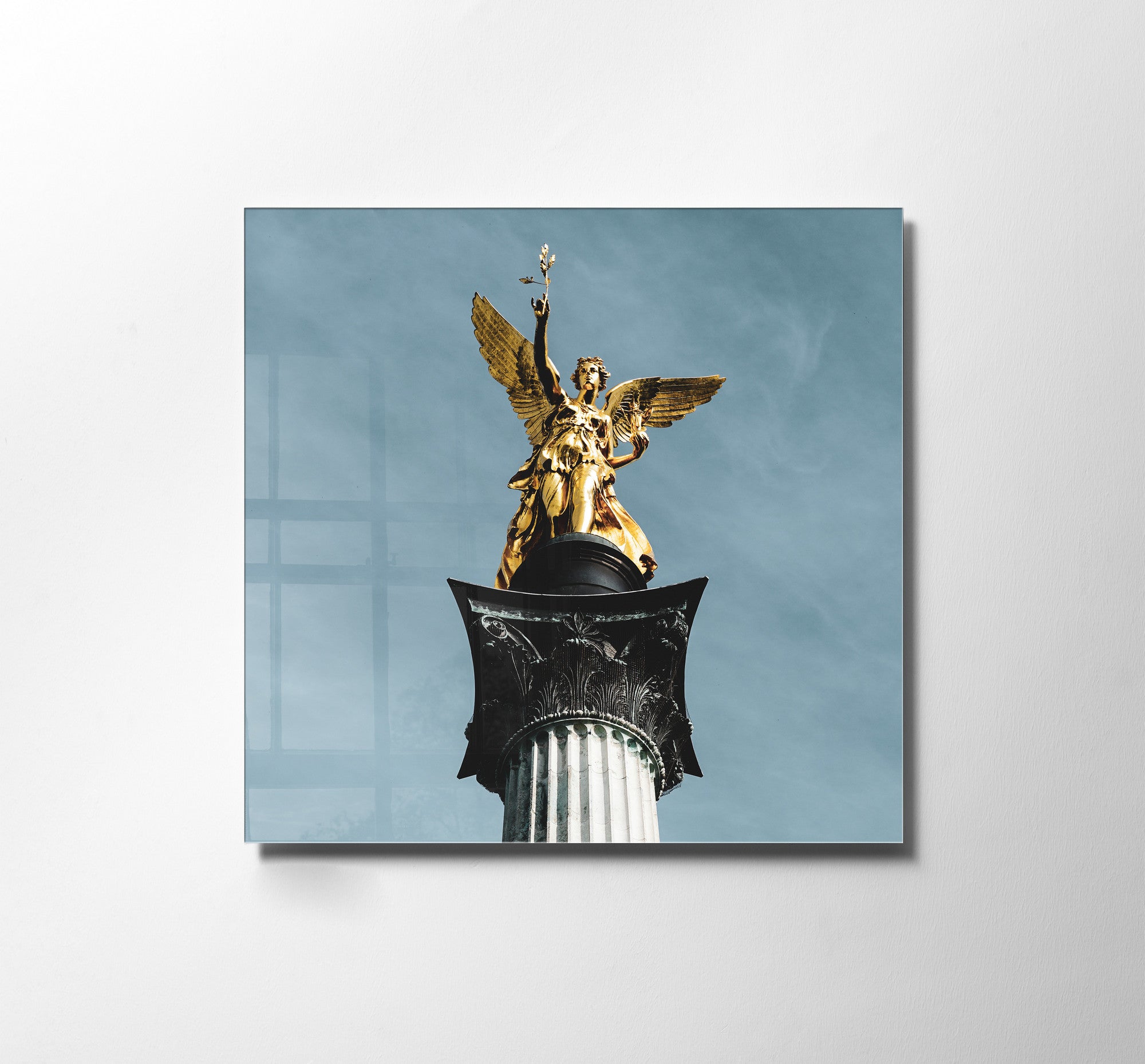 Pintura Decorativa em Vidro Temperado Multicolor 40x40cm - Arte Moderna para Decoração de Interiores