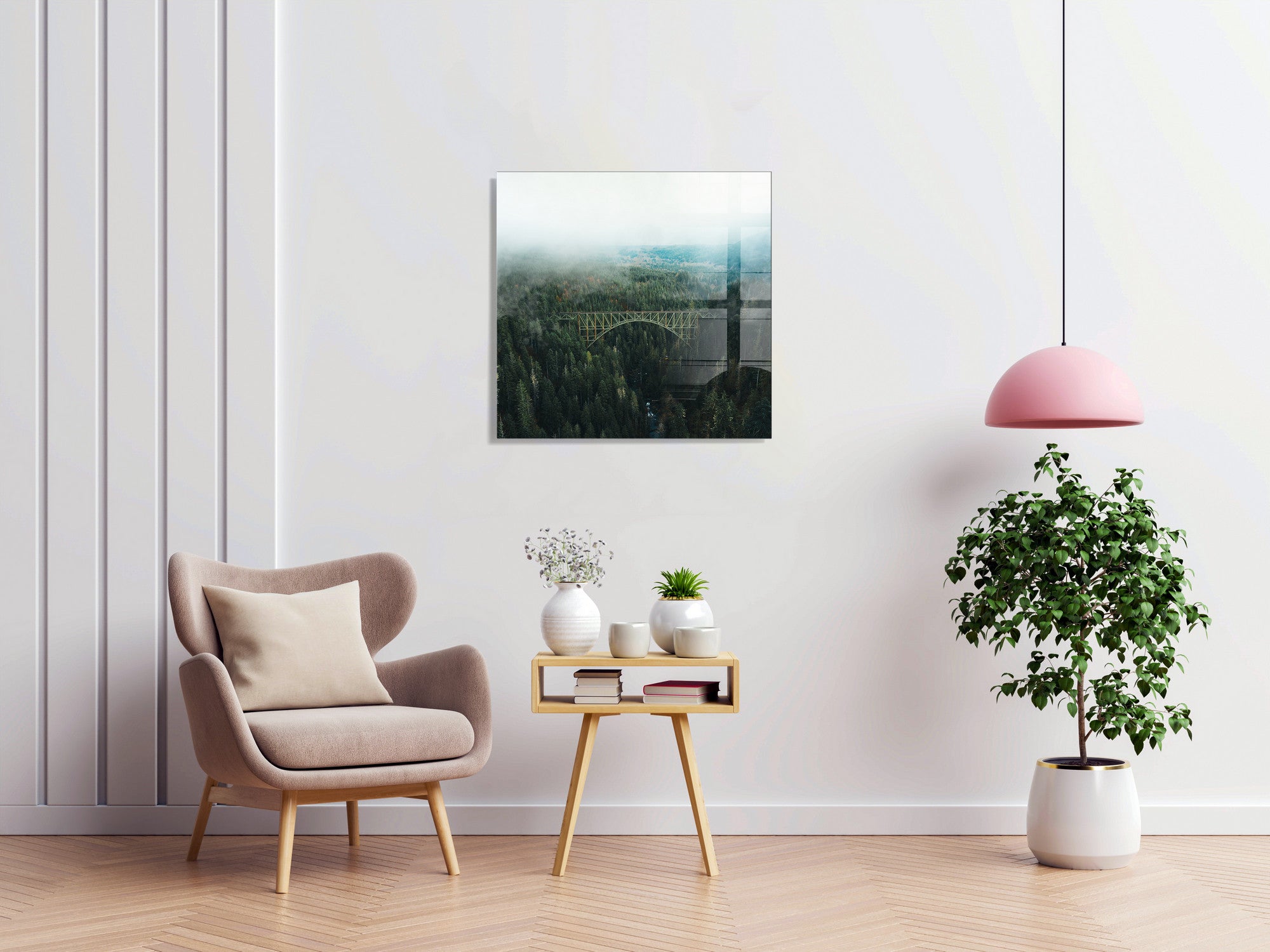 Pintura Decorativa em Vidro Temperado Multicolor 40x40cm - Arte Moderna para Decoração de Interiores