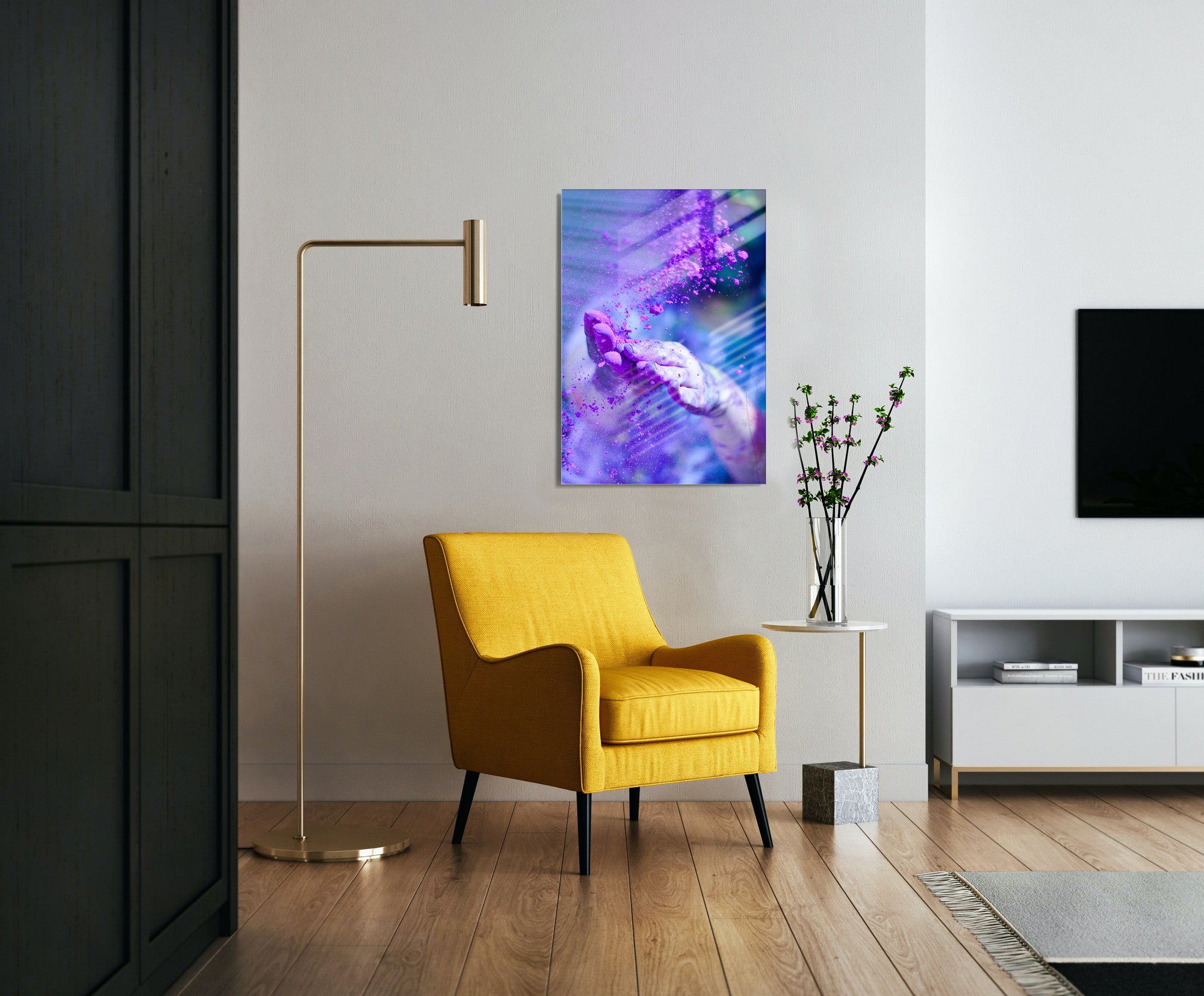 Quadro Decorativo em Vidro Temperado Multicolor 30x45cm - Arte Moderna para Decoração de Interiores