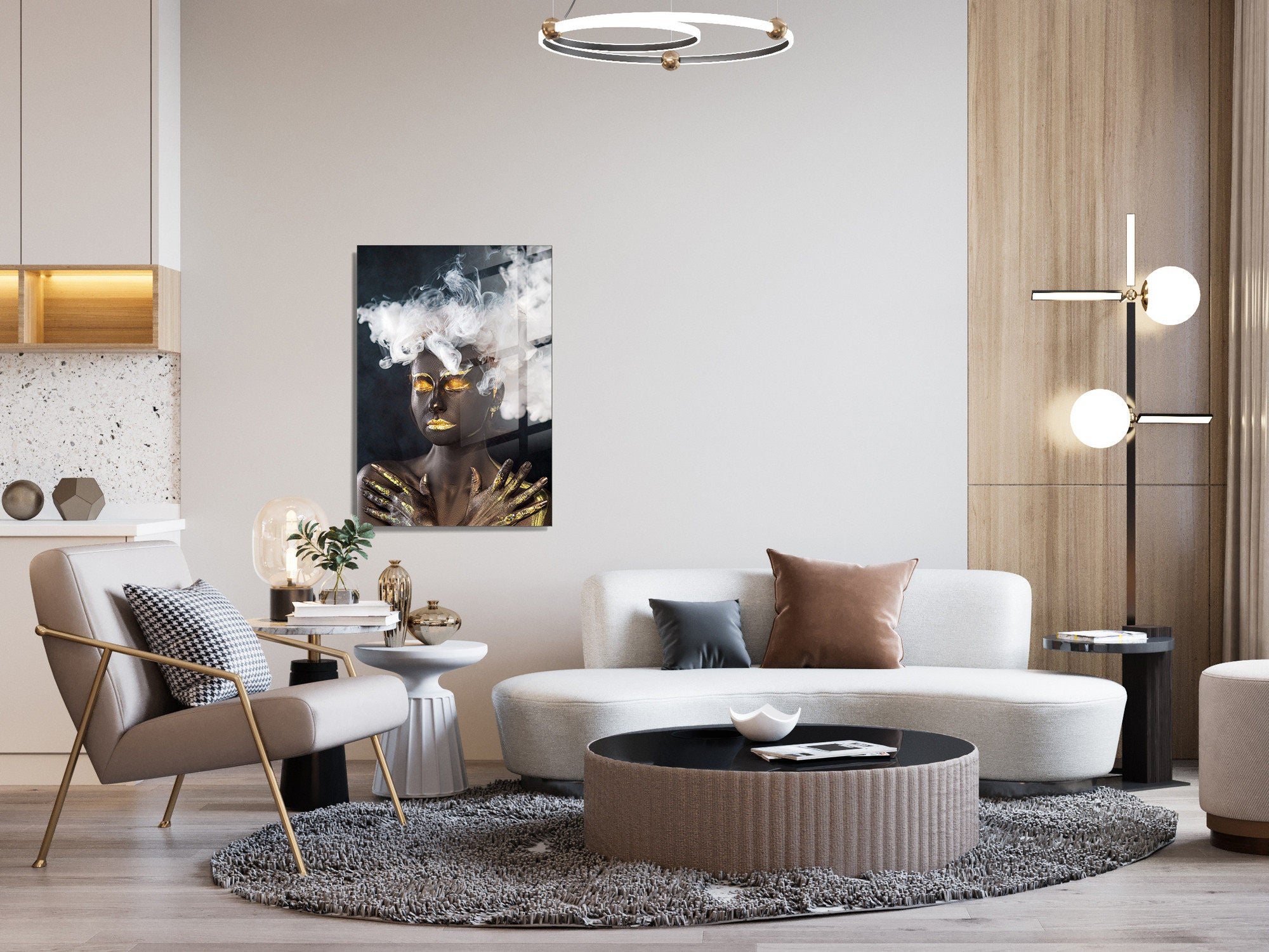 Arte Decorativa em Vidro Temperado UV-003 - Pintura Multicolor 70x100cm - Qualidade Premium 4mm