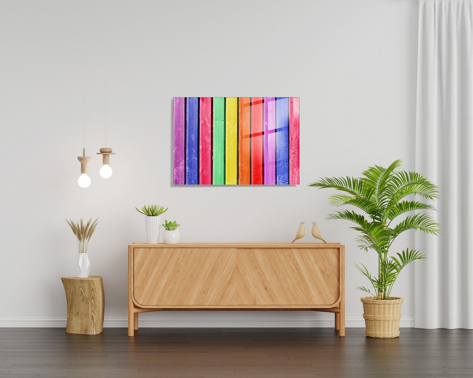 Arte Decorativa em Vidro Temperado UV-004 - Pintura Multicolor 70x100cm - Qualidade Premium 4mm