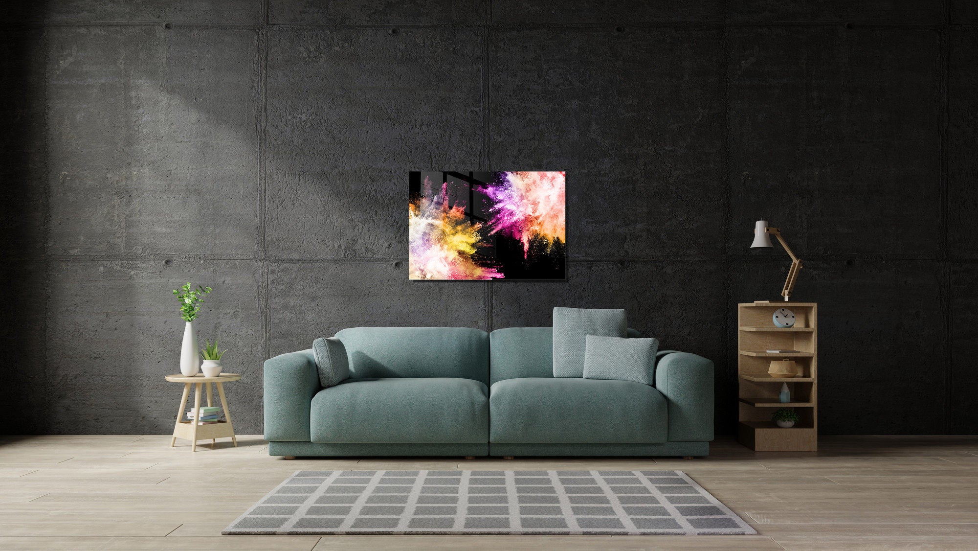 Pintura elegante em vidro temperado, 70 x 100 cm, 100% vidro temperado (4 mm) | Arte de parede deslumbrante para decoração moderna de casa e escritórios
