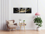 Conjunto de 3 Quadros Decorativos em Vidro Temperado Multicolor - 60x60cm cada