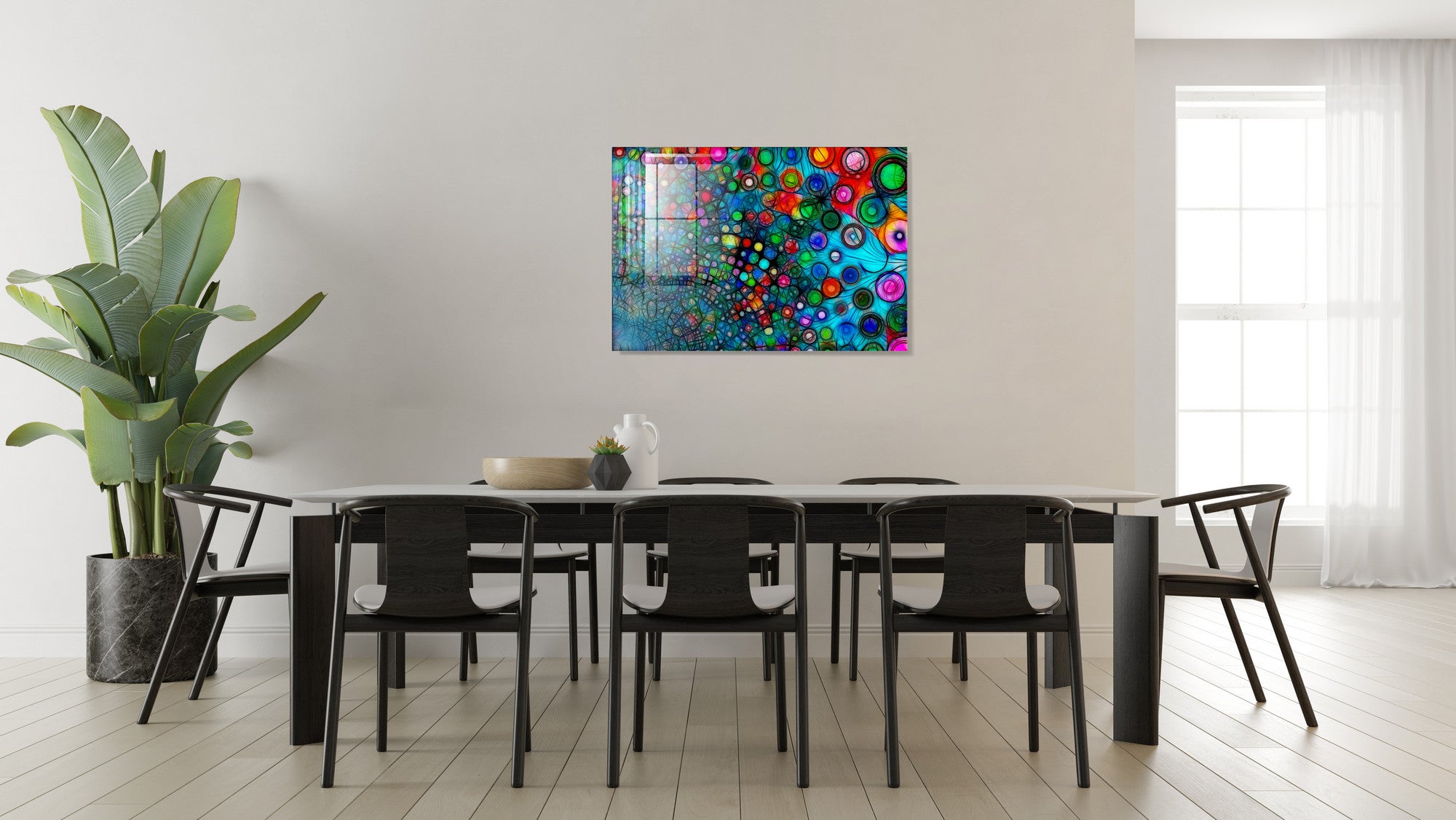 Quadro Decorativo em Vidro Temperado Multicolor 30x45cm - Arte Moderna para Decoração de Interiores