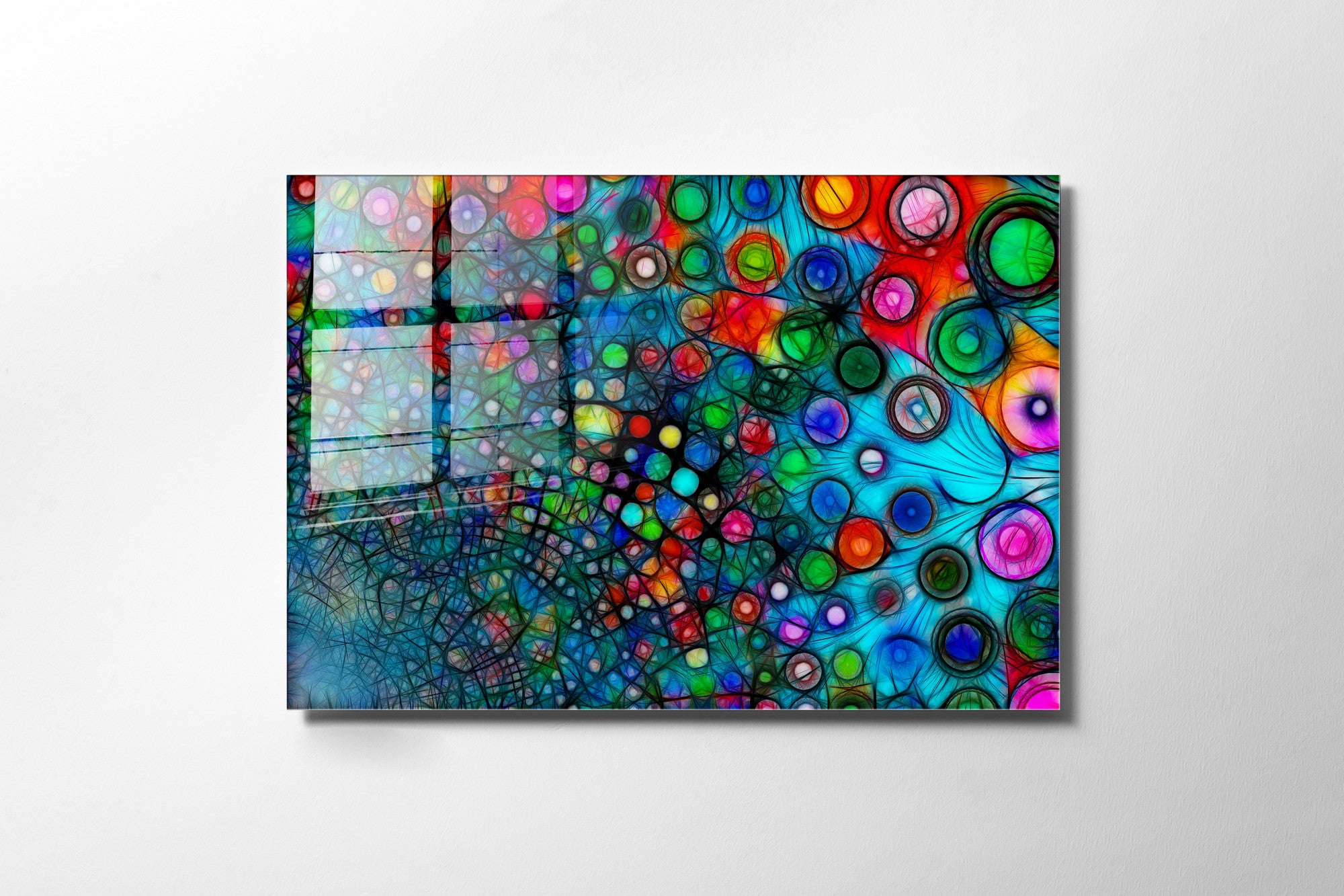 Quadro Decorativo em Vidro Temperado Multicolor 30x45cm - Arte Moderna para Decoração de Interiores