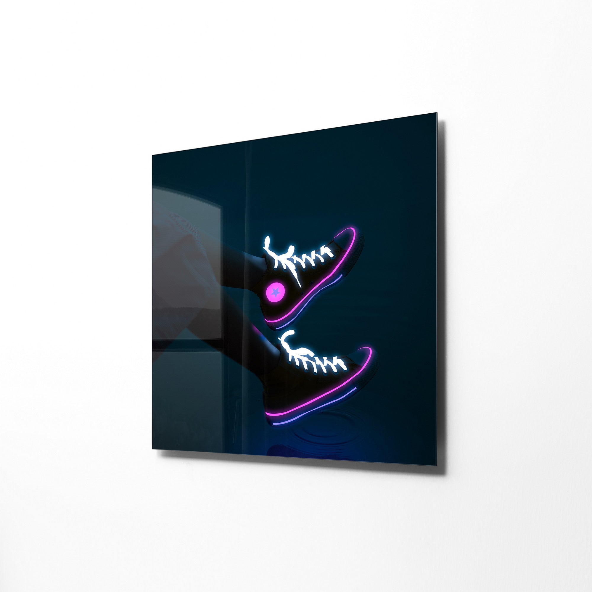 Pintura Decorativa em Vidro Temperado Multicolor 40x40cm - Arte Moderna para Decoração de Interiores