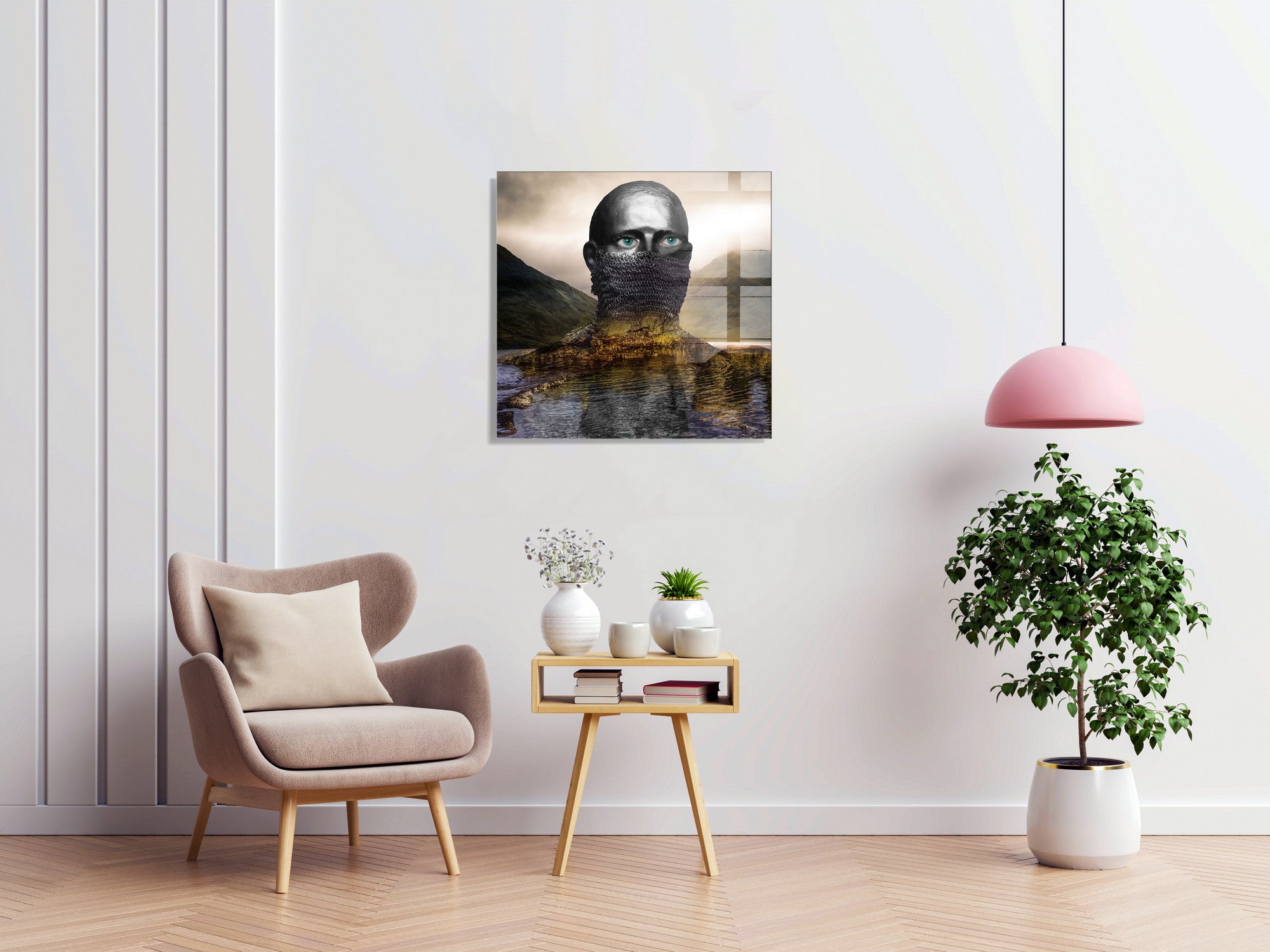 Pintura Decorativa em Vidro Temperado Multicolor 40x40cm - Arte Moderna para Decoração de Interiores