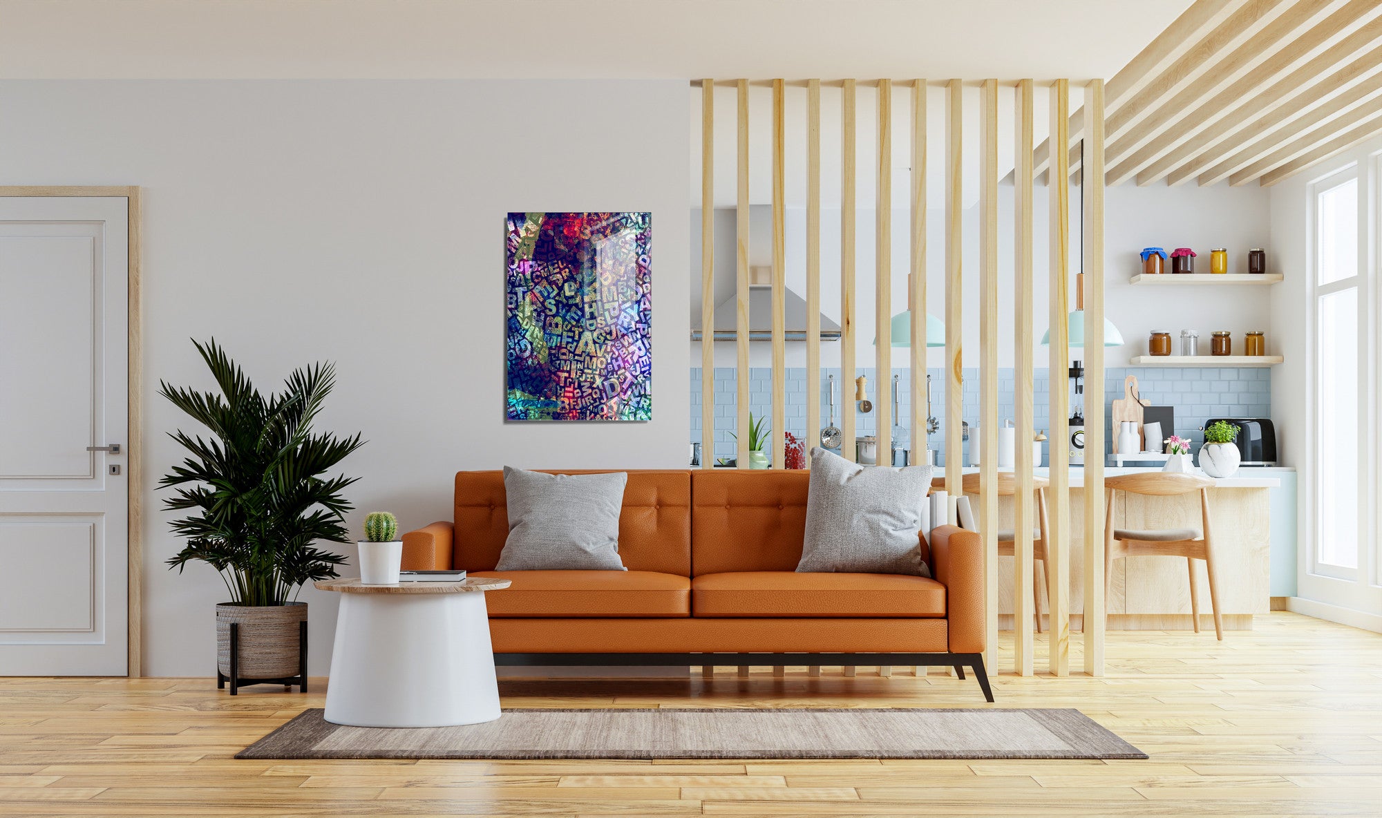 Quadro Decorativo em Vidro Temperado Multicolor 45x65cm - Arte Moderna para Transformar o Seu Espaço