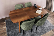 Mesa de Jantar Extensível Bohemian, Nogueira, 130-160 cm | 100% MDF com Pés de Plástico, 75 cm de Altura, 80 cm de Profundidade | Elegante e Funcional para Casas Modernas
