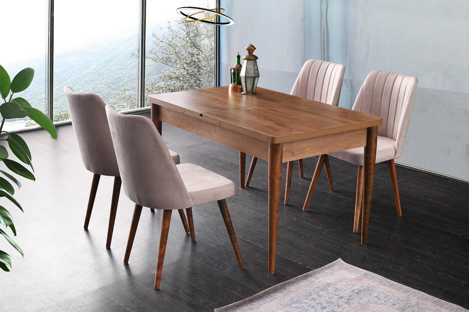 Mesa de Jantar Extensível-Ahsap Kelebek-Noz