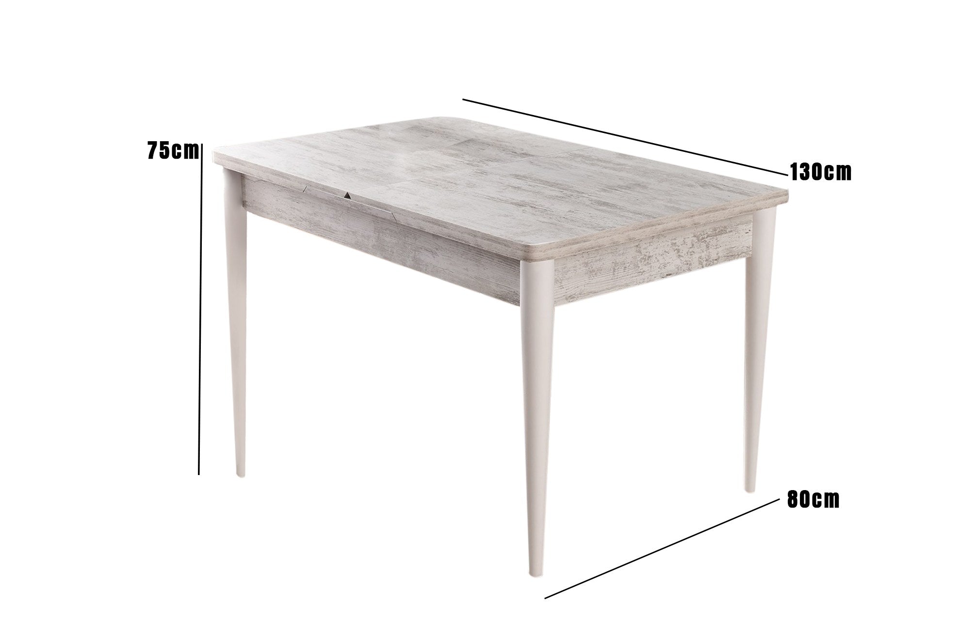 Mesa de Jantar Extensível-Ahsap Kelebek-Branco