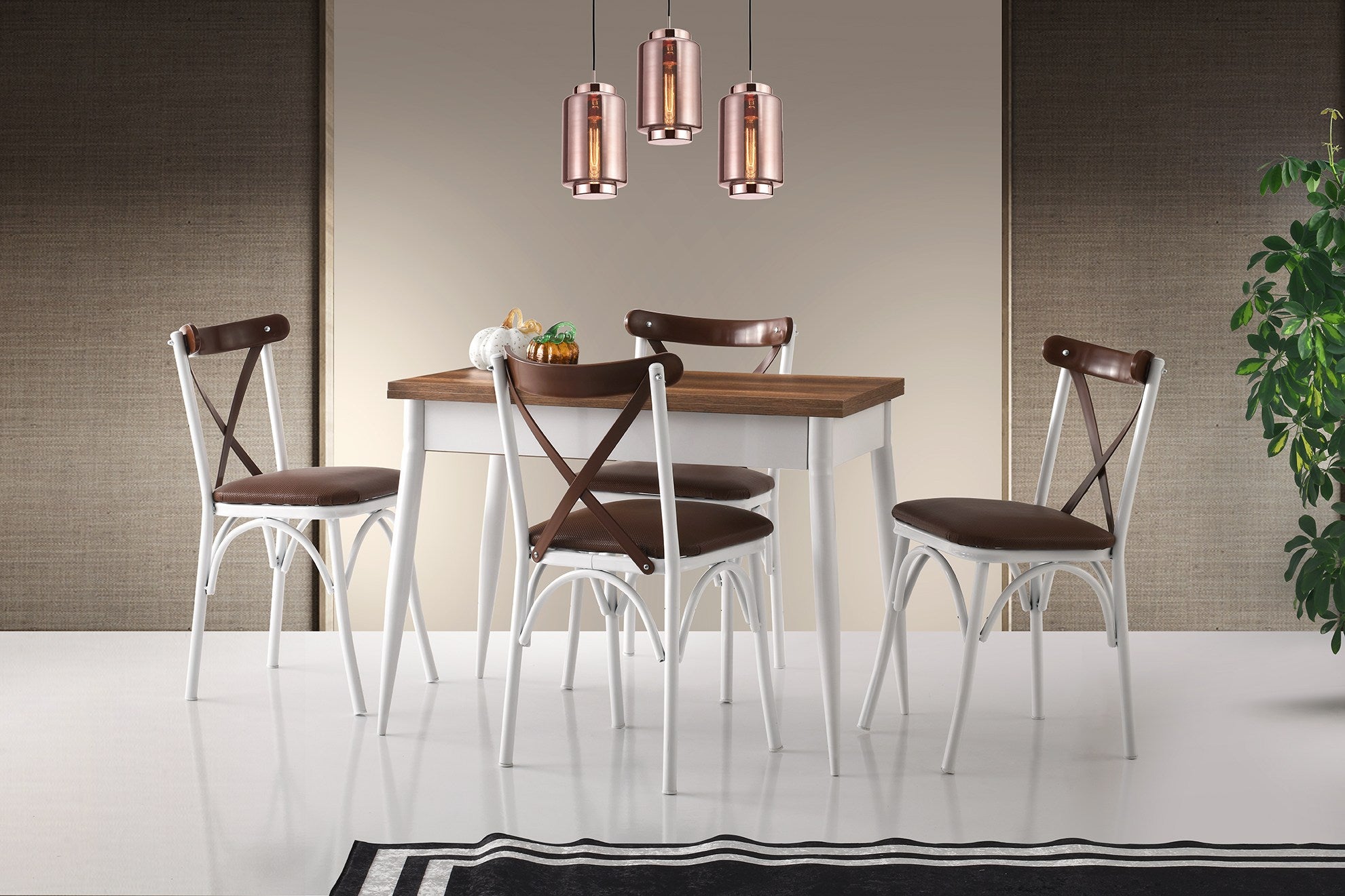 Mesa de Jantar Extensível-Dolunay-Nogueira
Branco