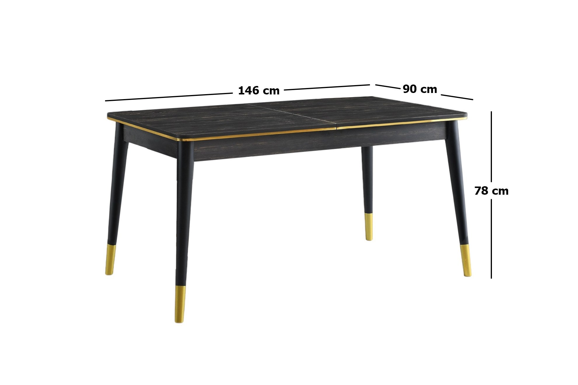 Mesa de Jantar Extensível-Flora-Preto
Dourado