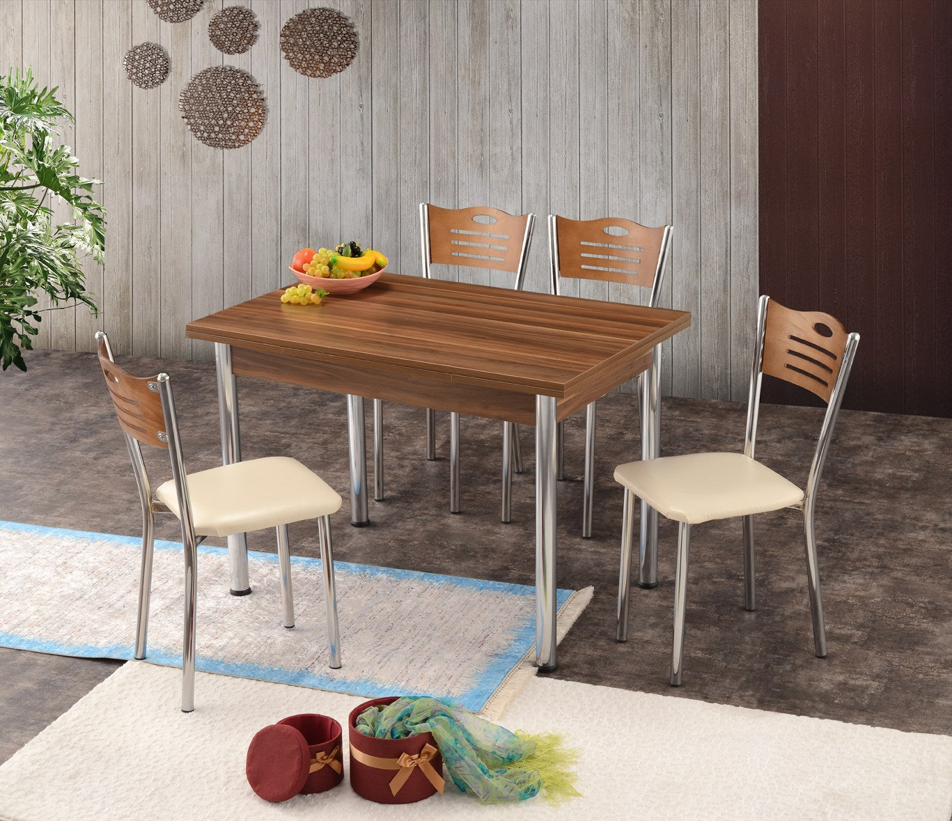 Mesa de Jantar Extensível-Polo-Nogueira
Prata