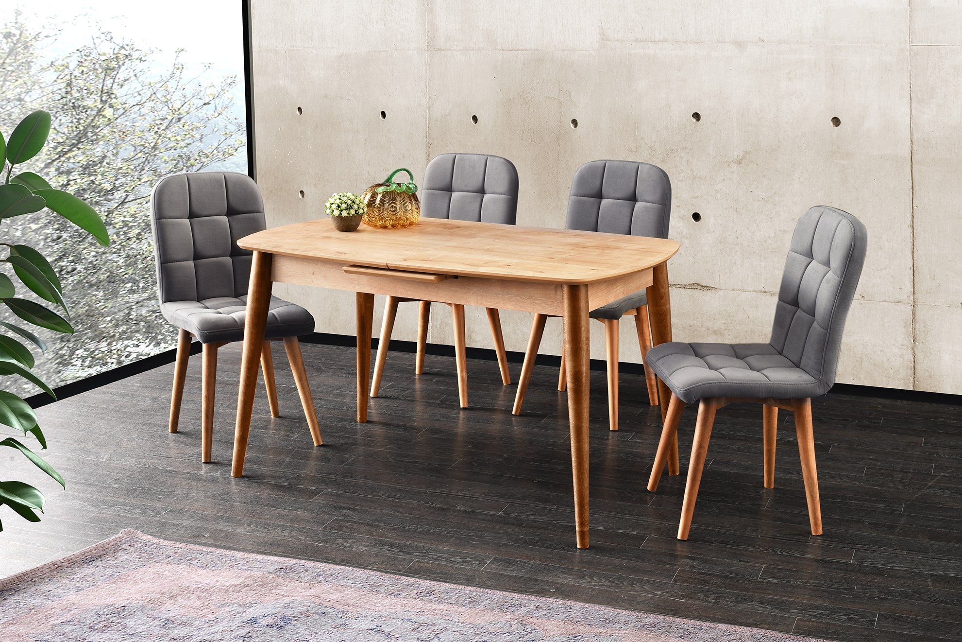 Mesa de Jantar Extensível-Retro-Carvalho Safira