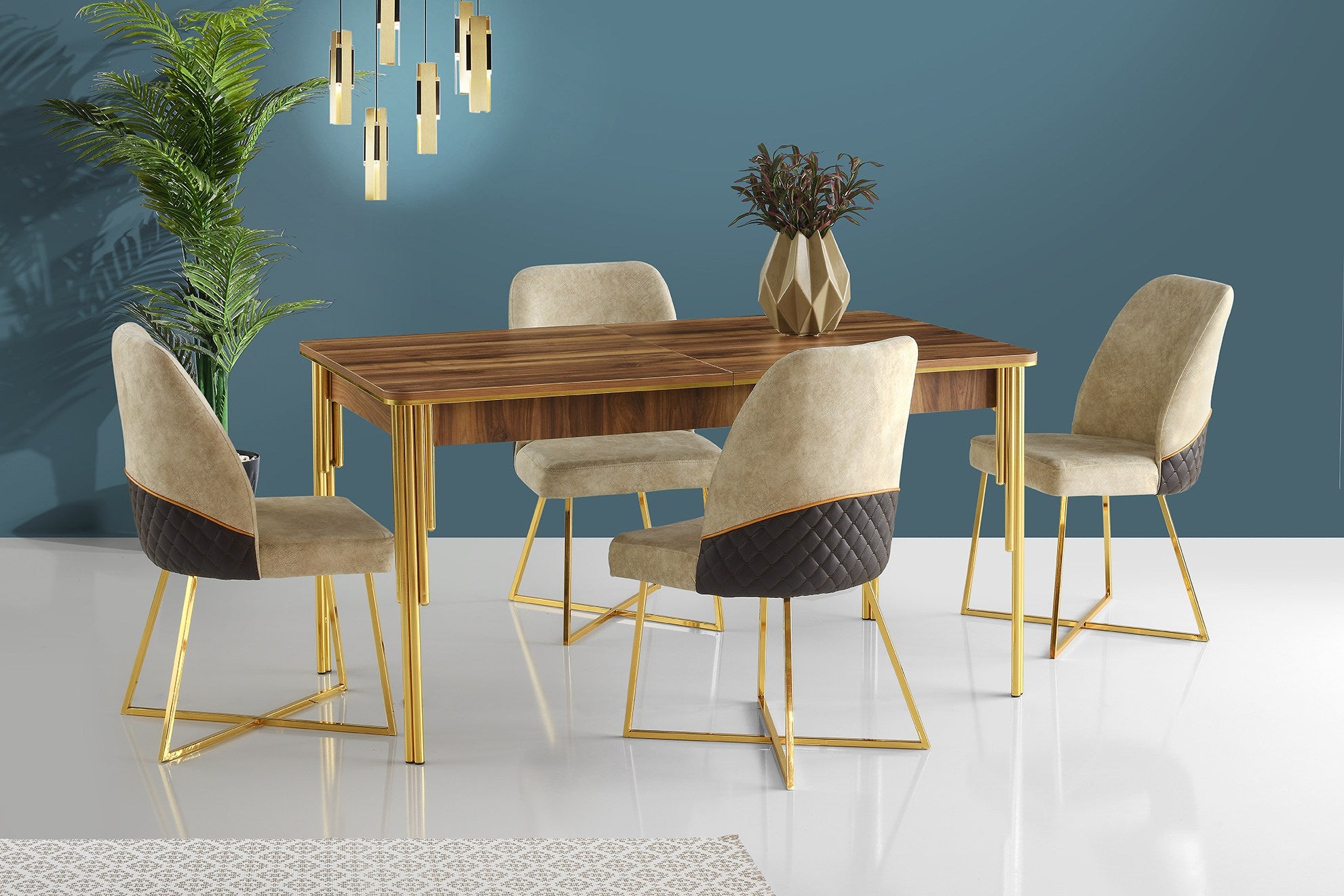 Mesa de Jantar Extensível-Damla-Nogueira
Ouro