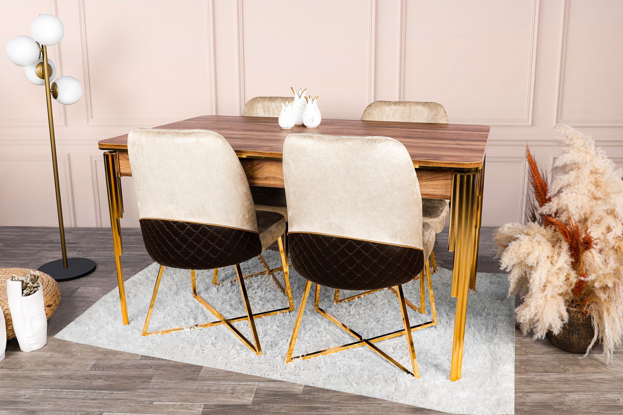 Mesa de Jantar Extensível-Damla-Nogueira
Ouro