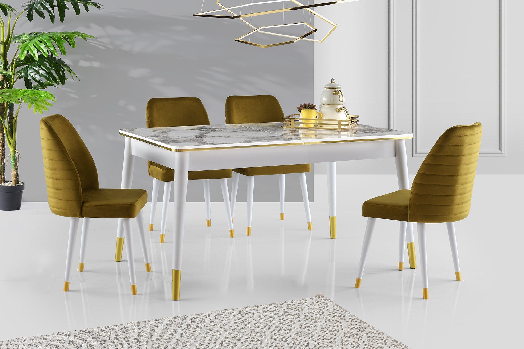 Mesa de Jantar Extensível-Flora-Branco
Ouro