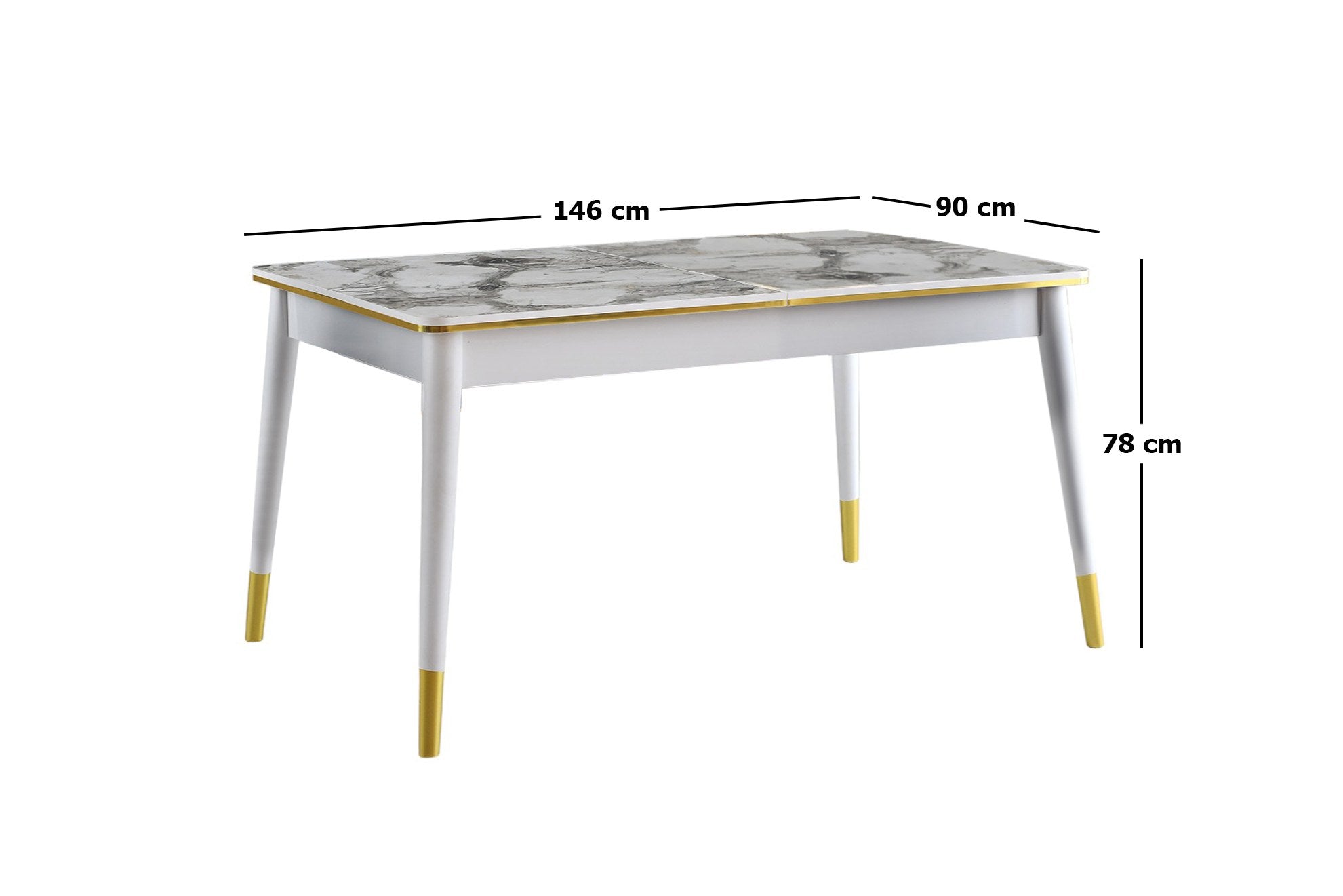 Mesa de Jantar Extensível-Flora-Branco
Ouro