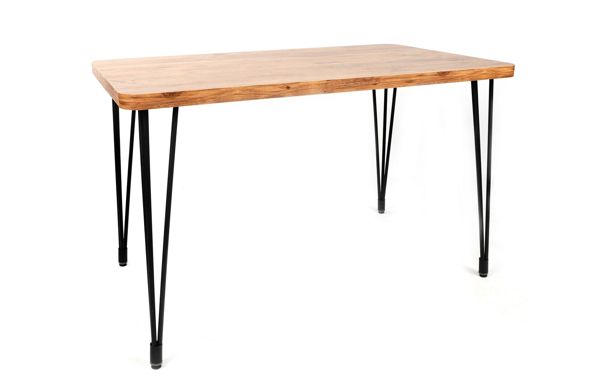 Mesa de Jantar Elegante, Nogueira e Preto, 120 x 75 x 70 cm | Painel de Partículas 100% Revestido em Melamina, Pés de Metal | Design Durável e Moderno para Jantar em Casa