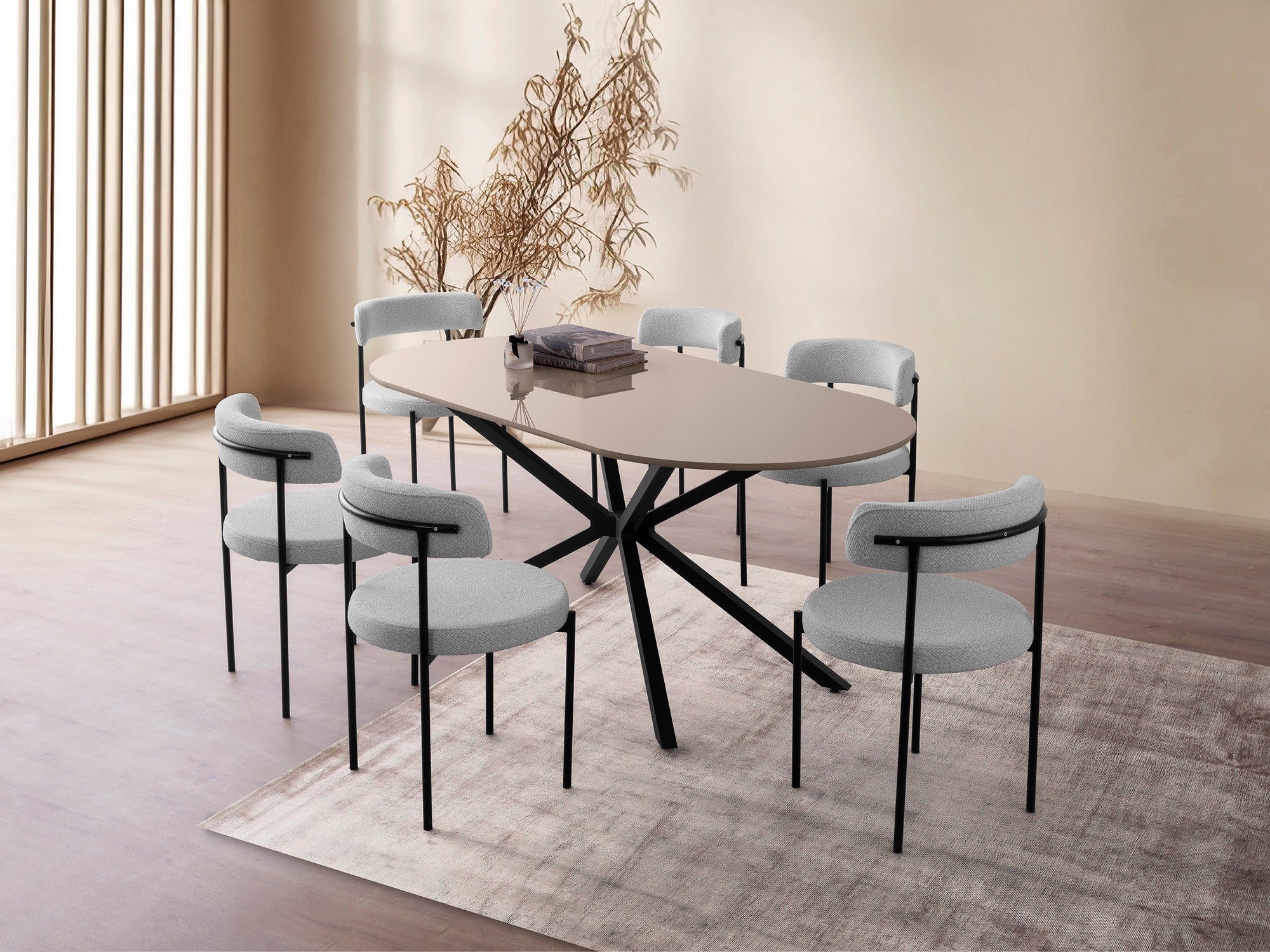 Mesa de jantar-Aura-Mocha Claro