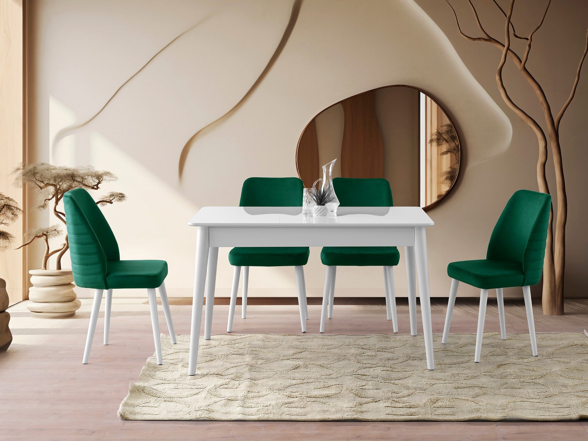 Mesa de Jantar Extensível-Lotus-Branco