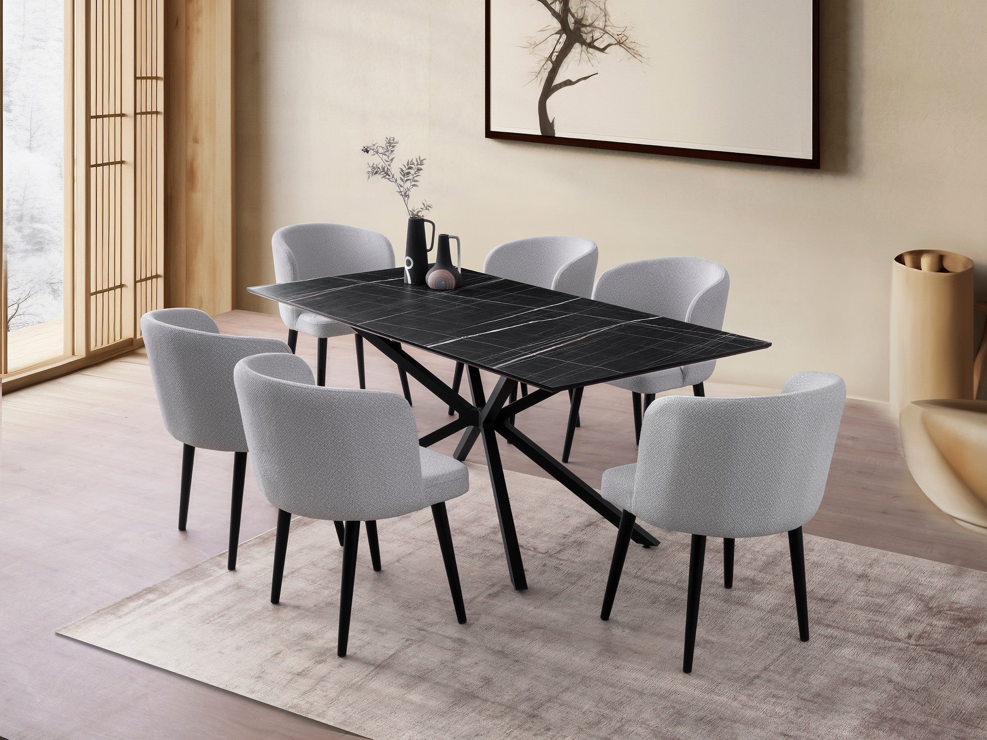 Mesa de jantar-Nox-Mármore Preto