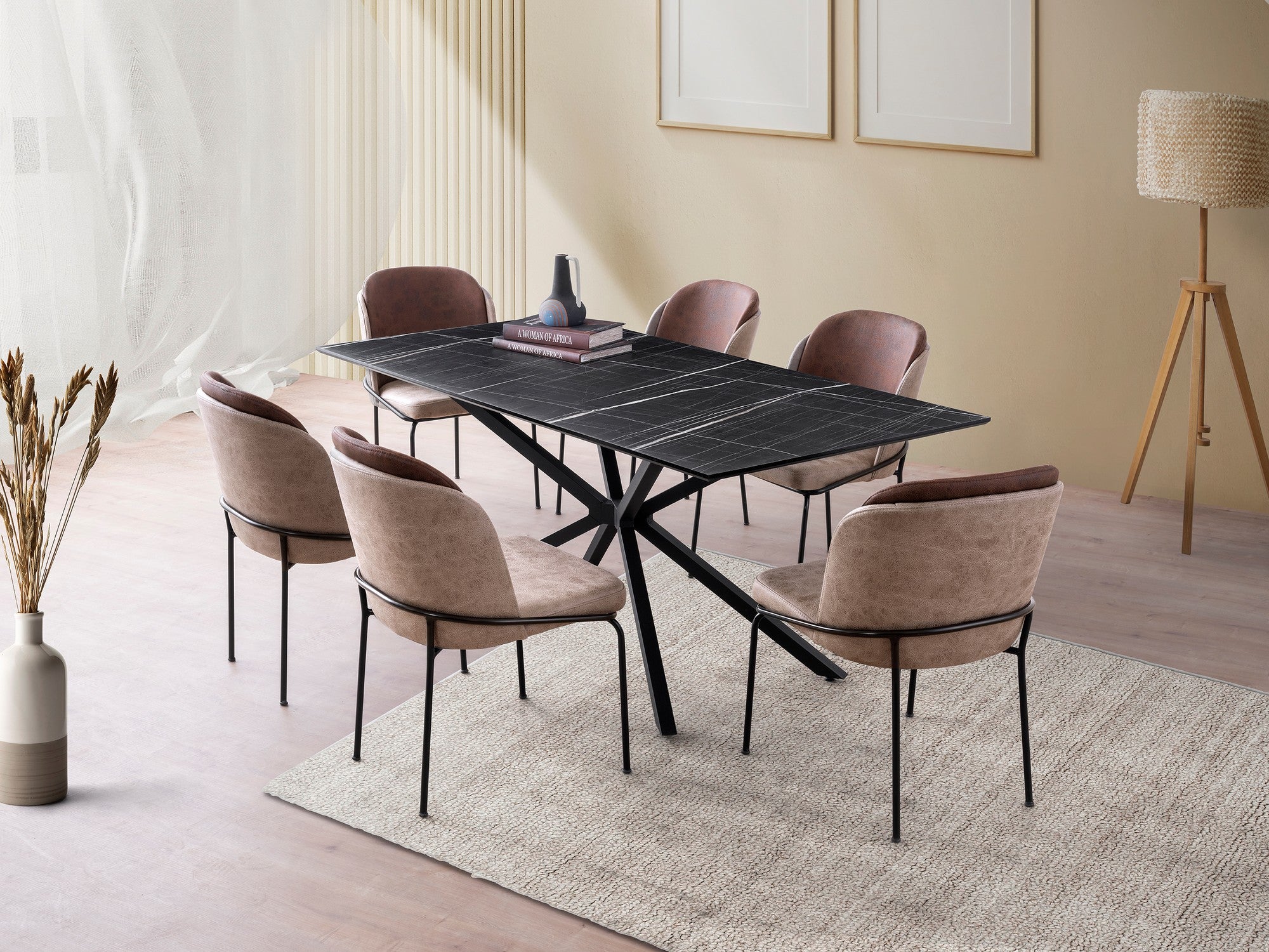 Mesa de jantar-Nox-Mármore Preto