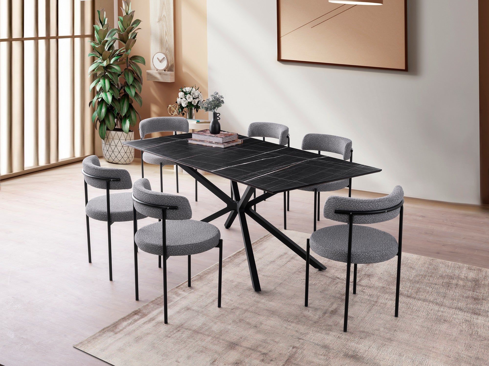 Mesa de jantar-Nox-Mármore Preto