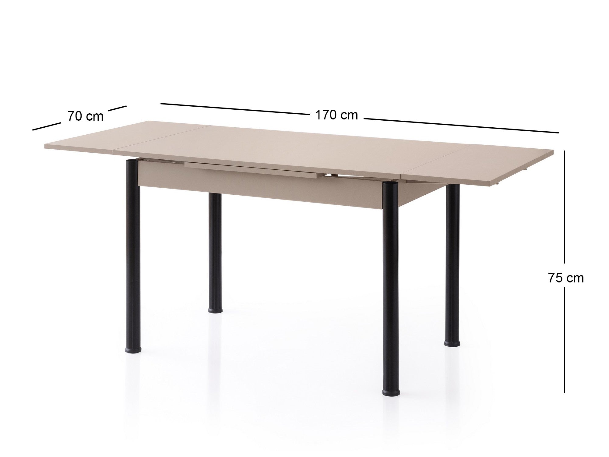 Mesa de Jantar Extensível-Polo-Mocha Claro