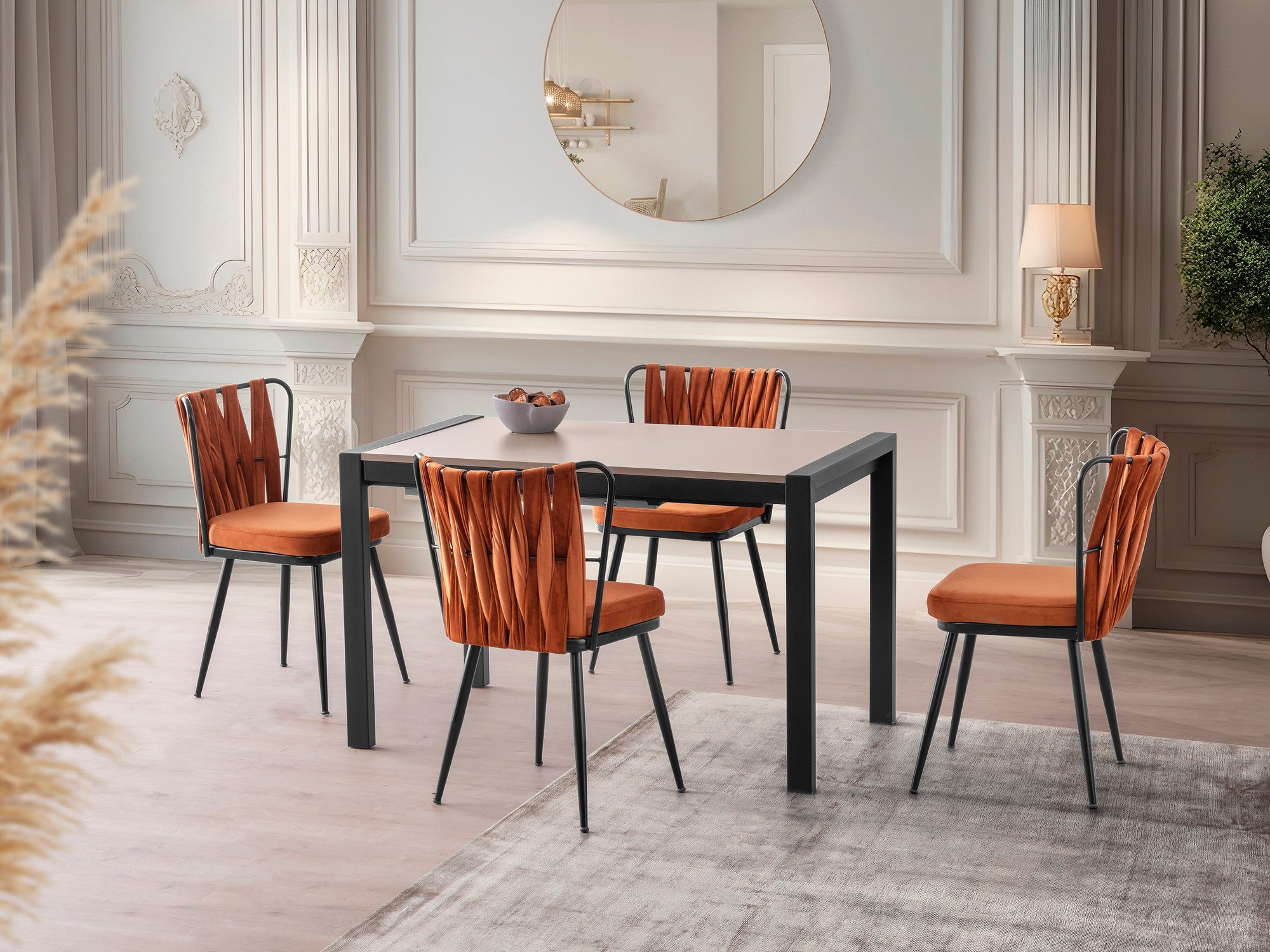 Mesa de Jantar Extensível-Silva-Mocha Claro