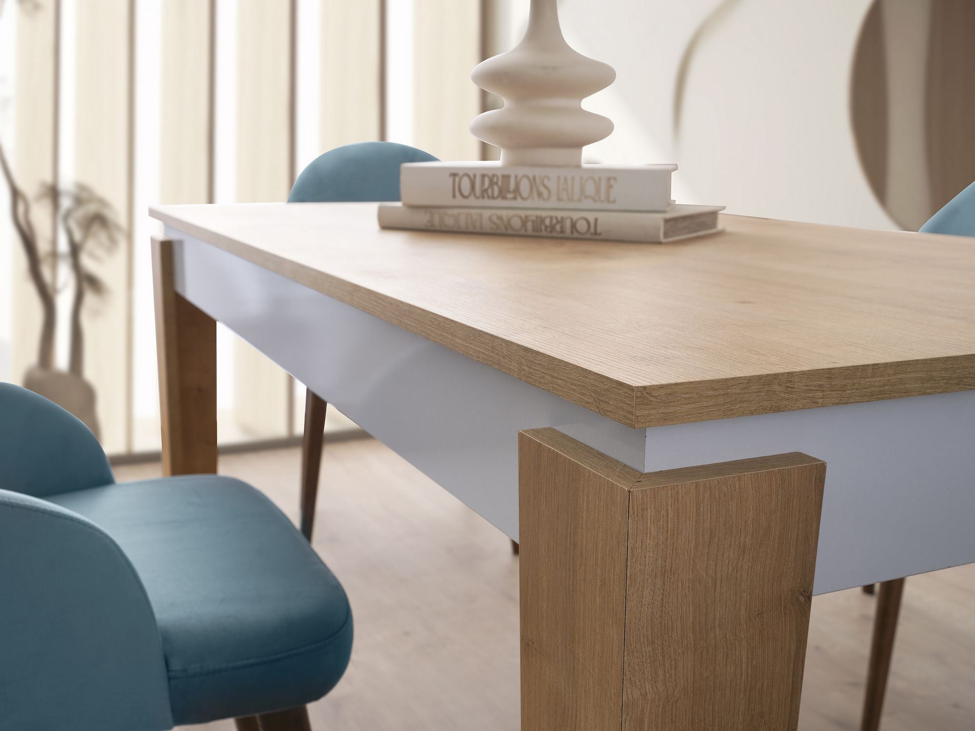 Mesa de jantar-Asos-Carvalho
Branco