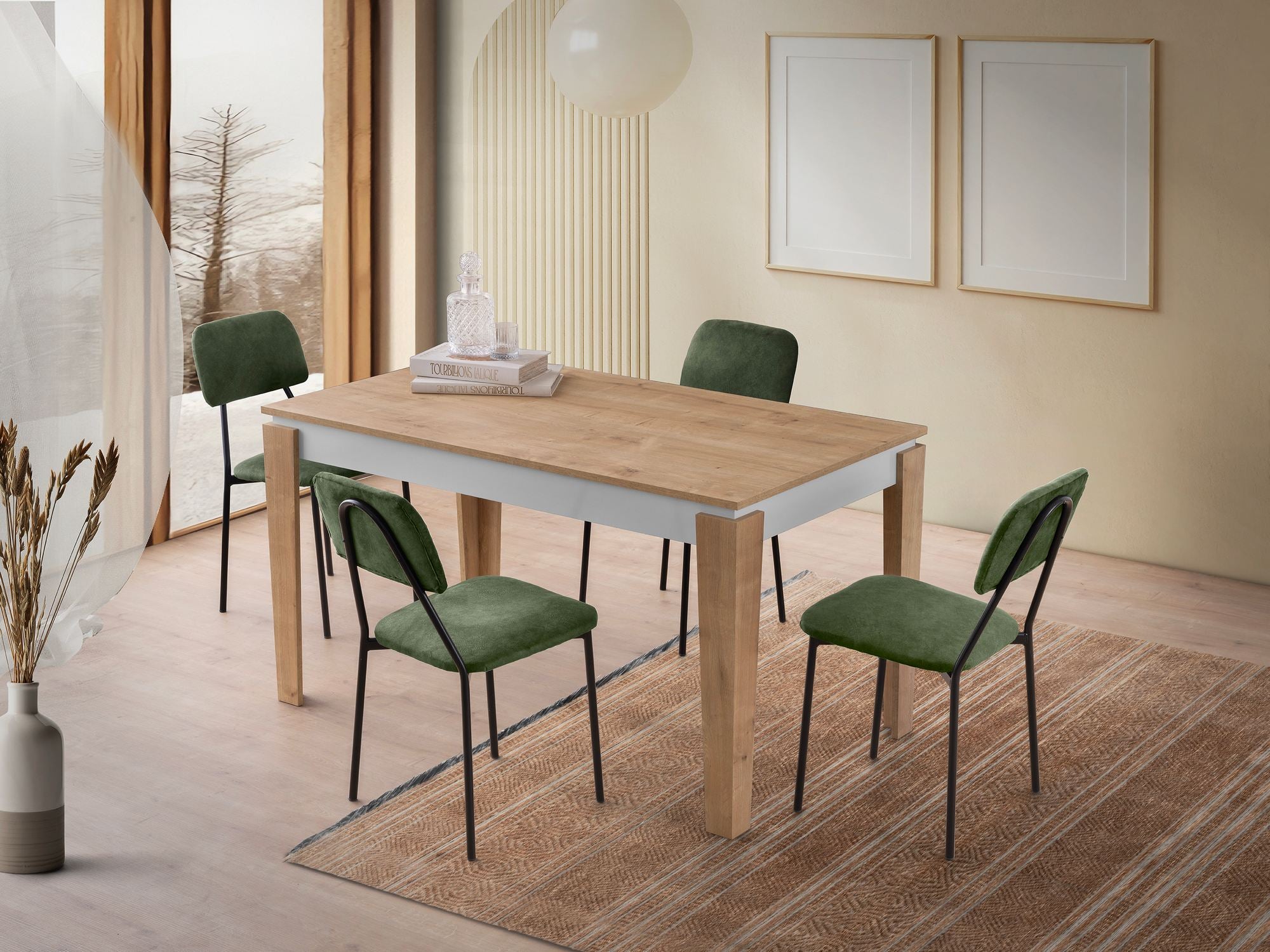 Mesa de jantar-Asos-Carvalho
Branco