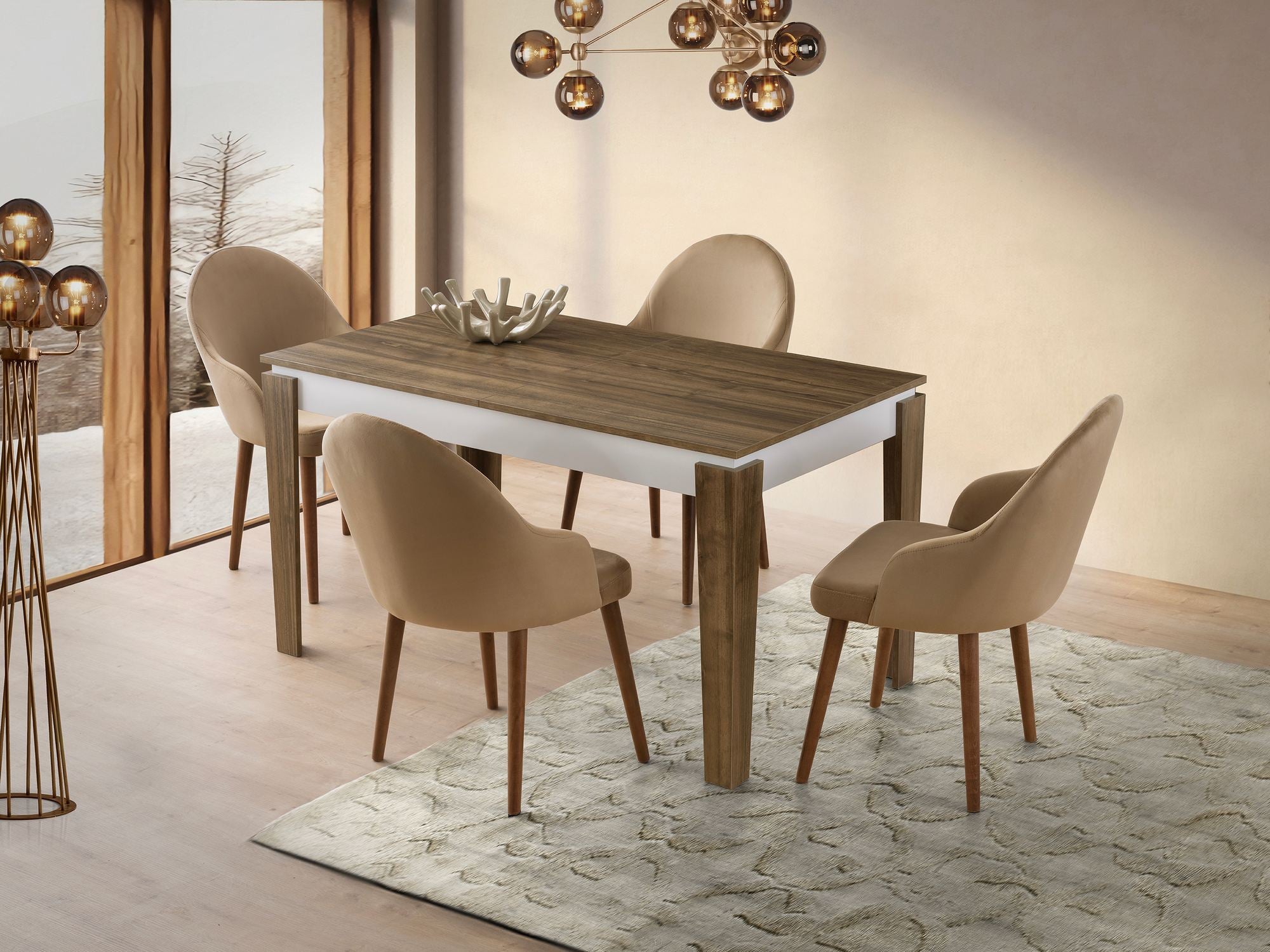 Mesa de Jantar Extensível-Cunda-Nogueira
Branco