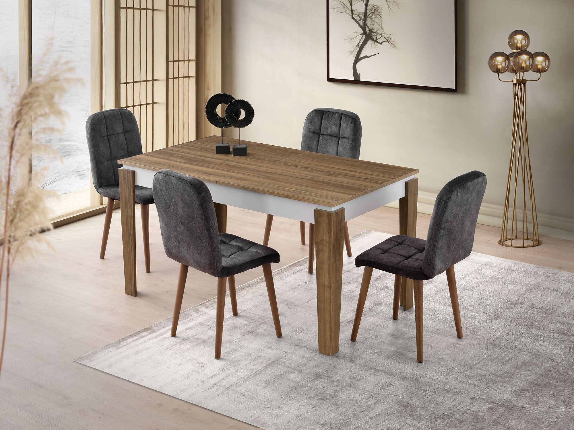 Mesa de Jantar Extensível-Cunda-Nogueira
Branco