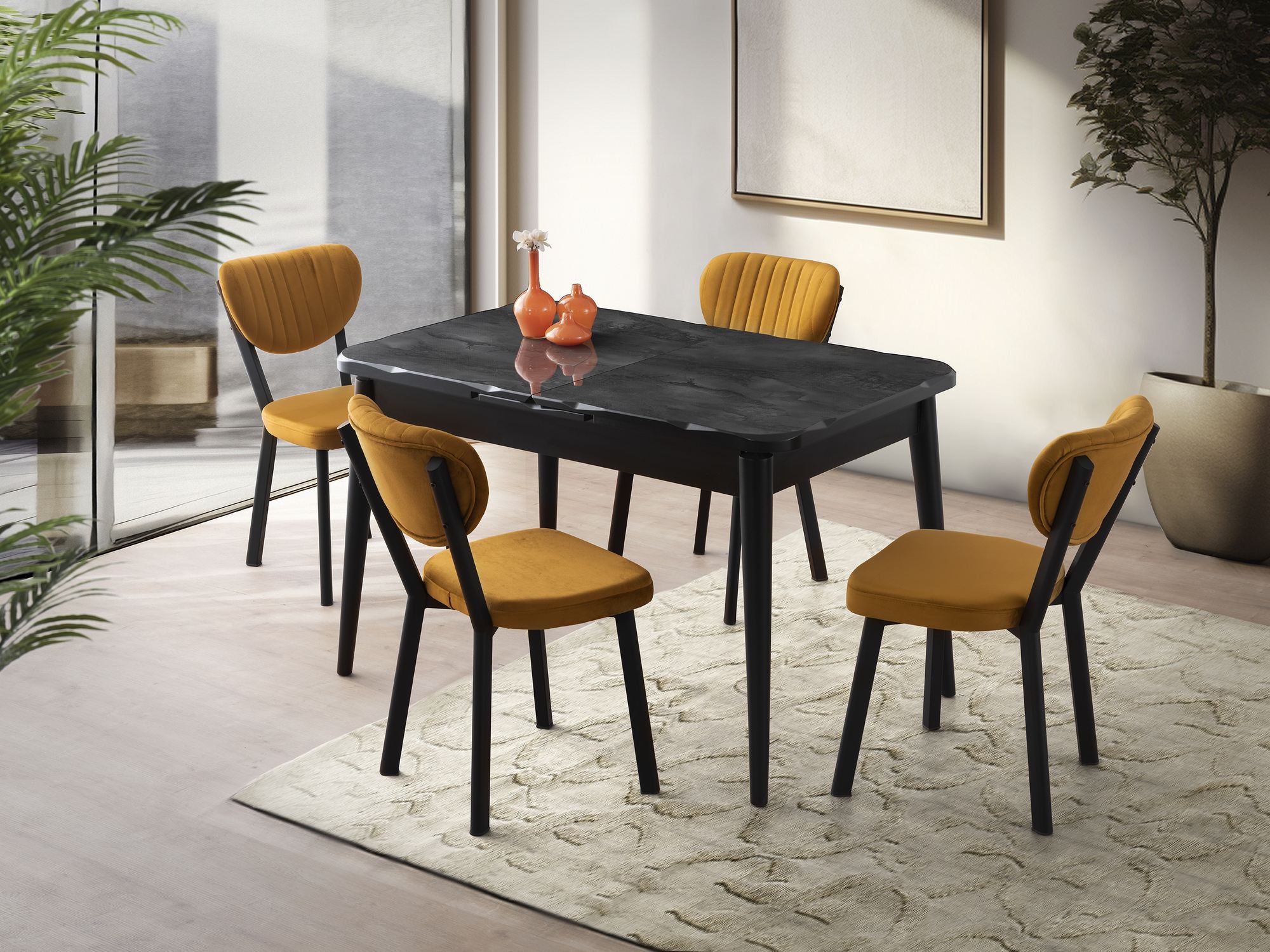 Mesa de Jantar Extensível-Crea-Preto
