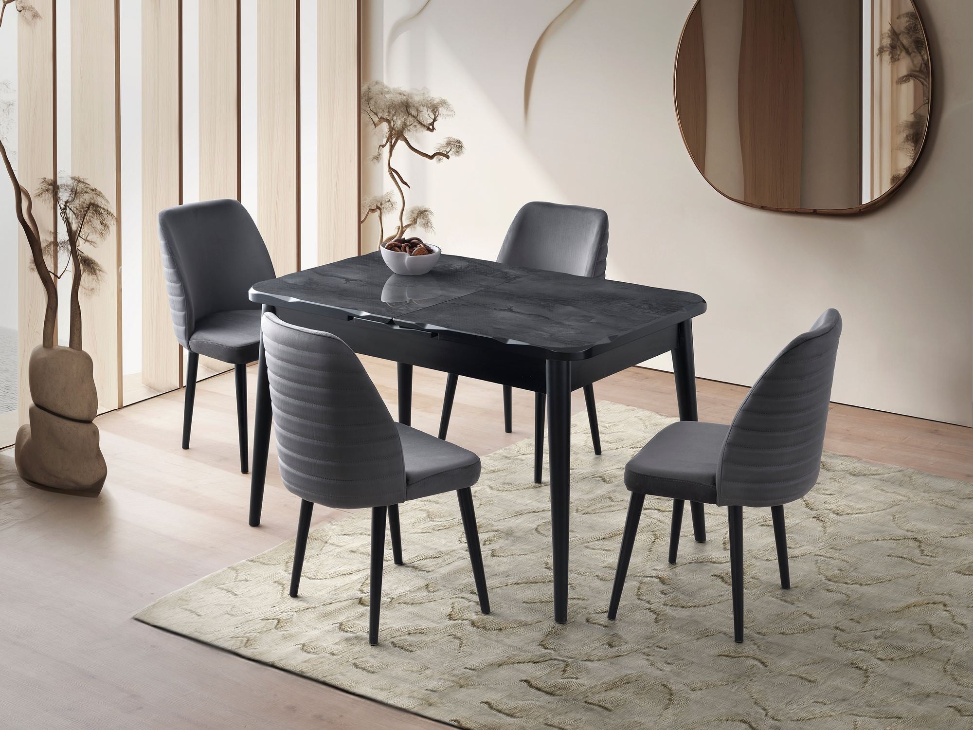 Mesa de Jantar Extensível-Crea-Preto