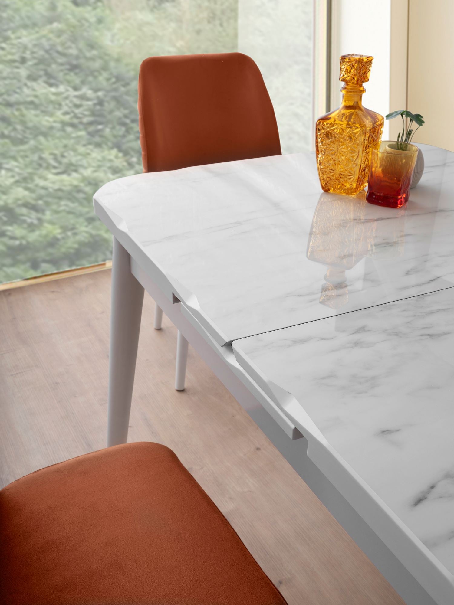 Mesa de Jantar Extensível-Crea-Branco
