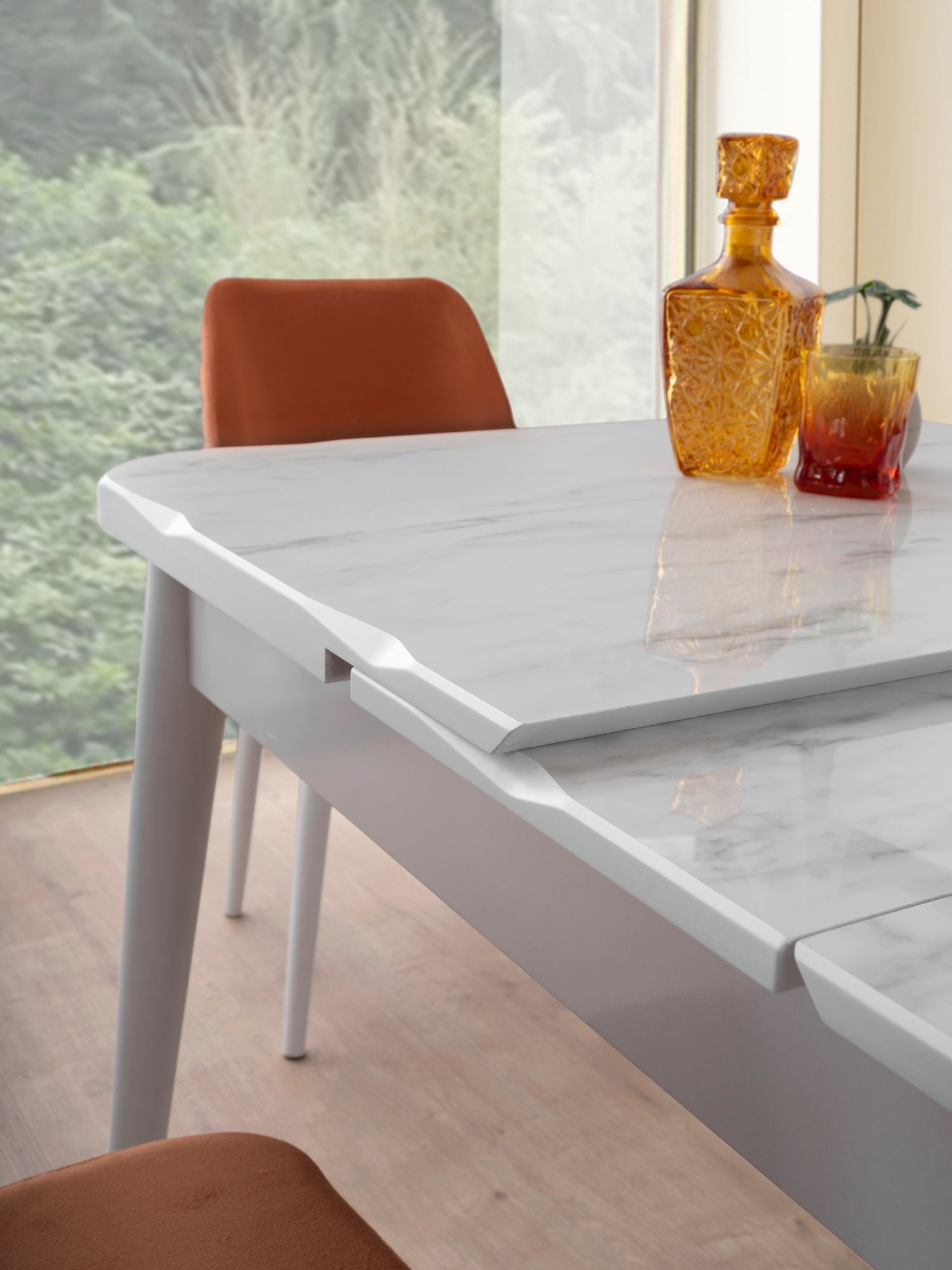 Mesa de Jantar Extensível-Crea-Branco